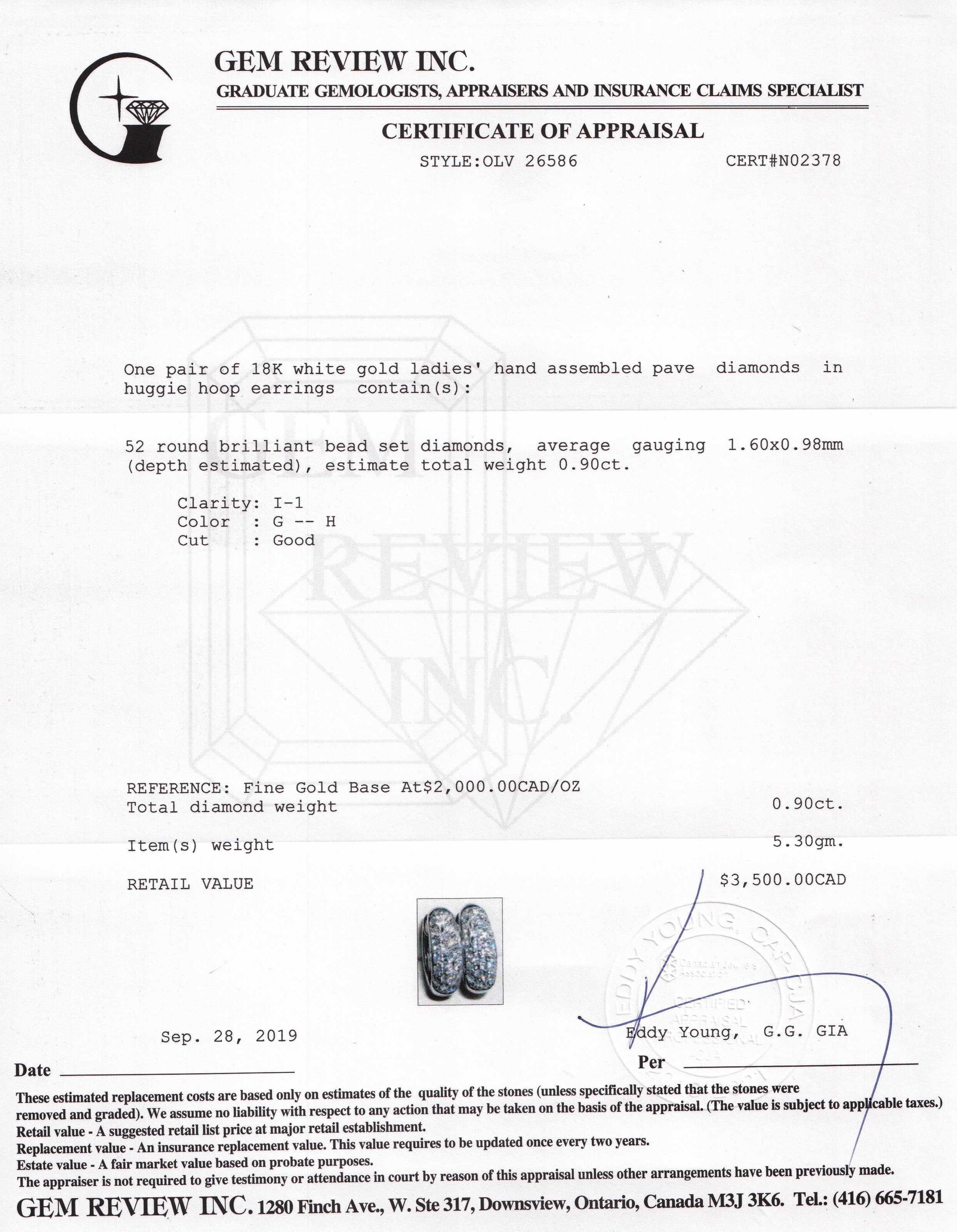 Diamond Huggie Hoop Earrings