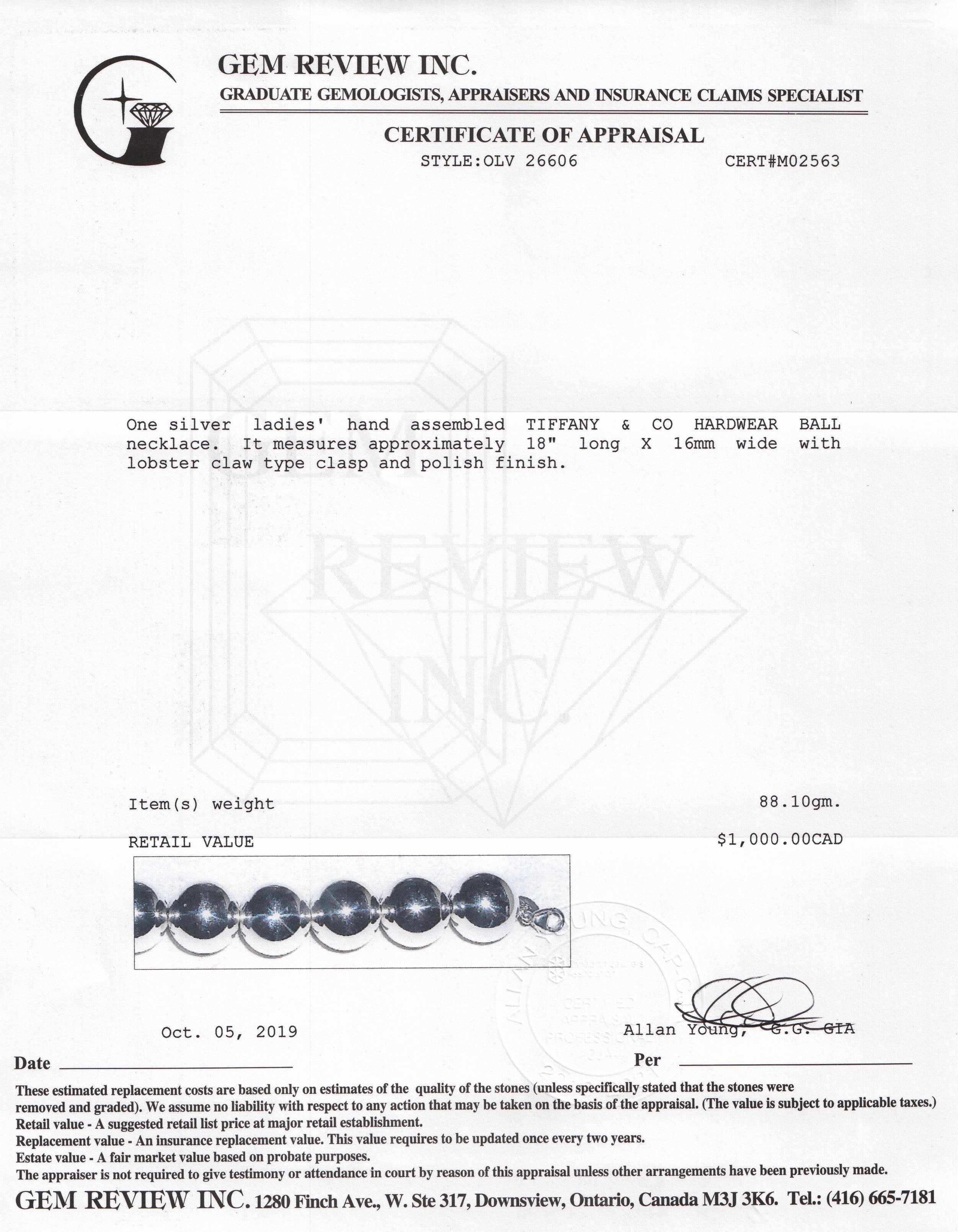 Tiffany & Co. Large HardWear 16 mm Ball Necklace