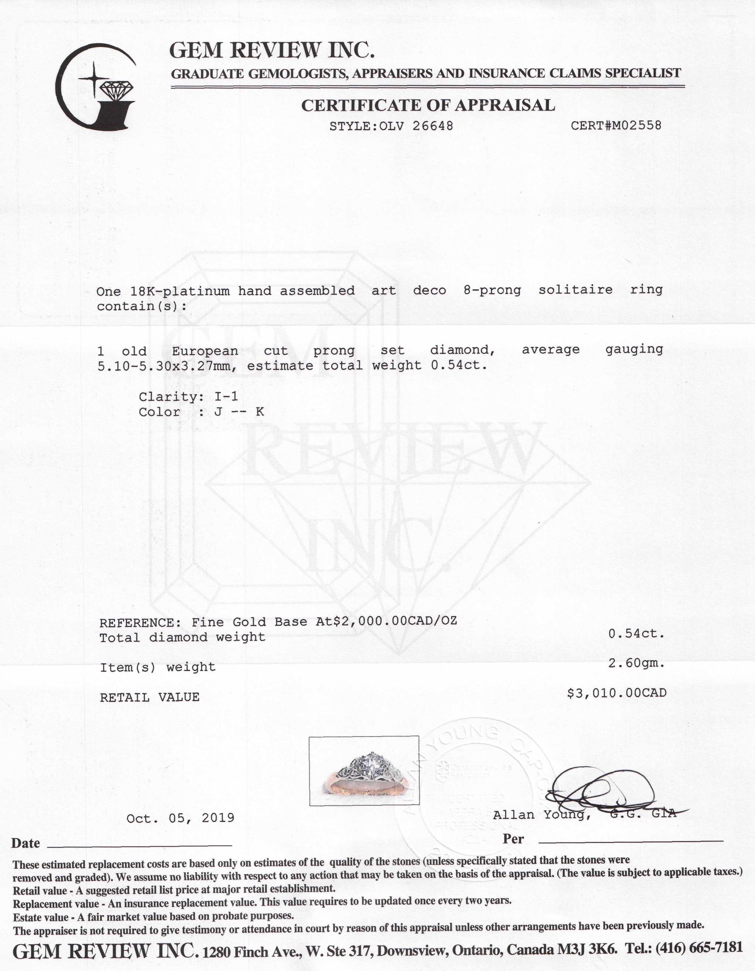 Antique Art Deco Solitaire Diamond Engagement Ring