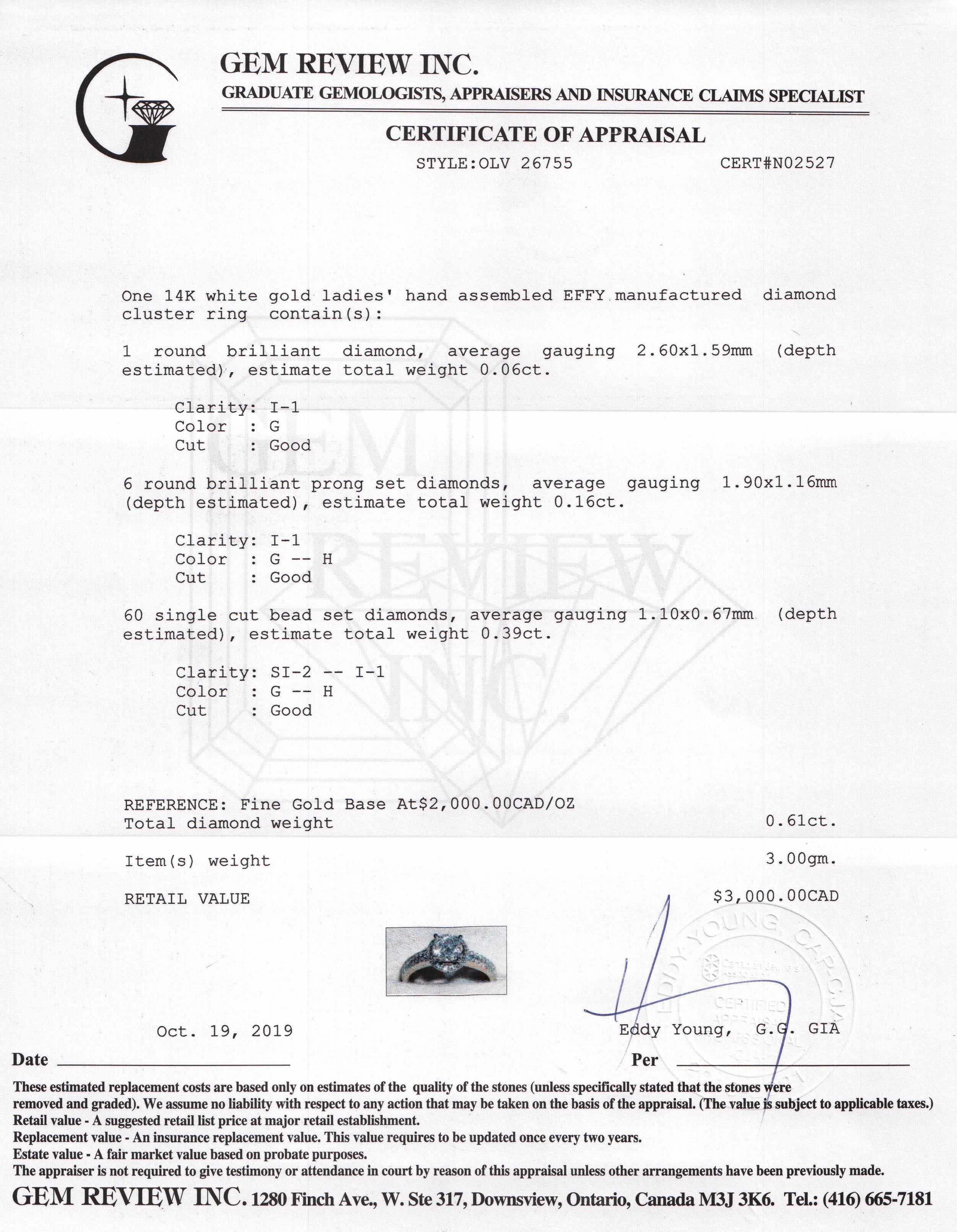 Effy Diamond Cluster Engagement Ring