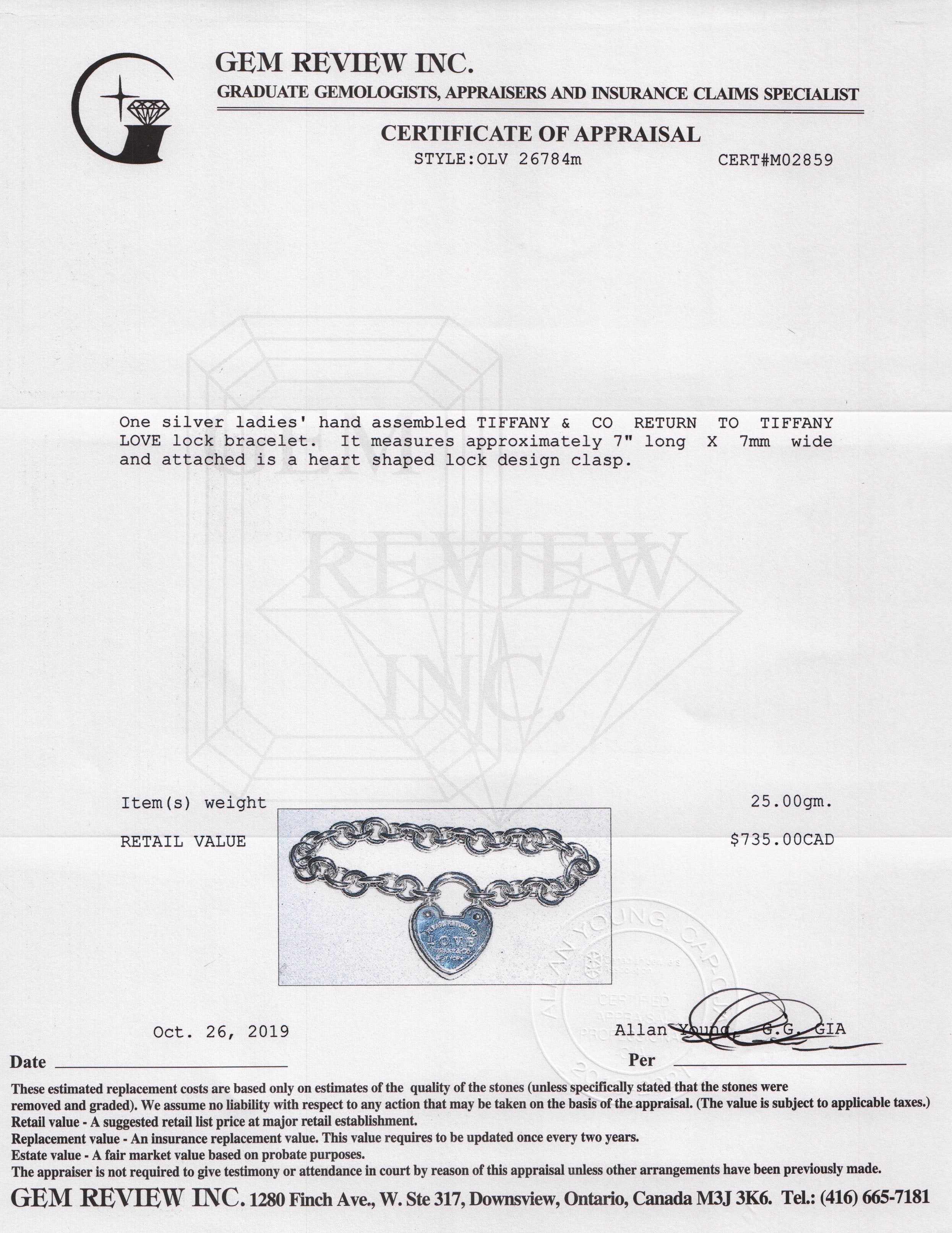 Tiffany & Co. Return to Tiffany Love Lock Bracelet