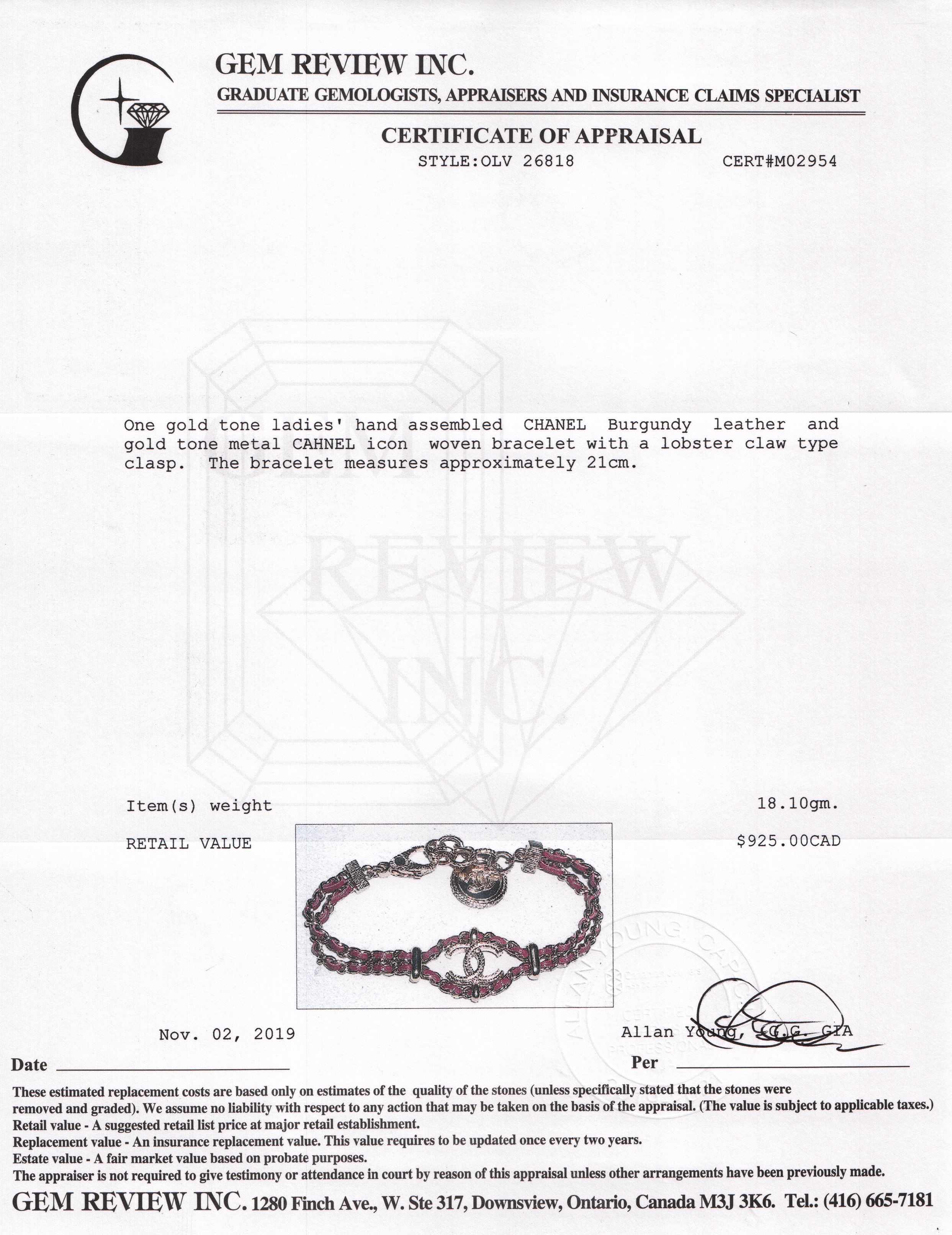 Chanel Leather Woven CC Bracelet