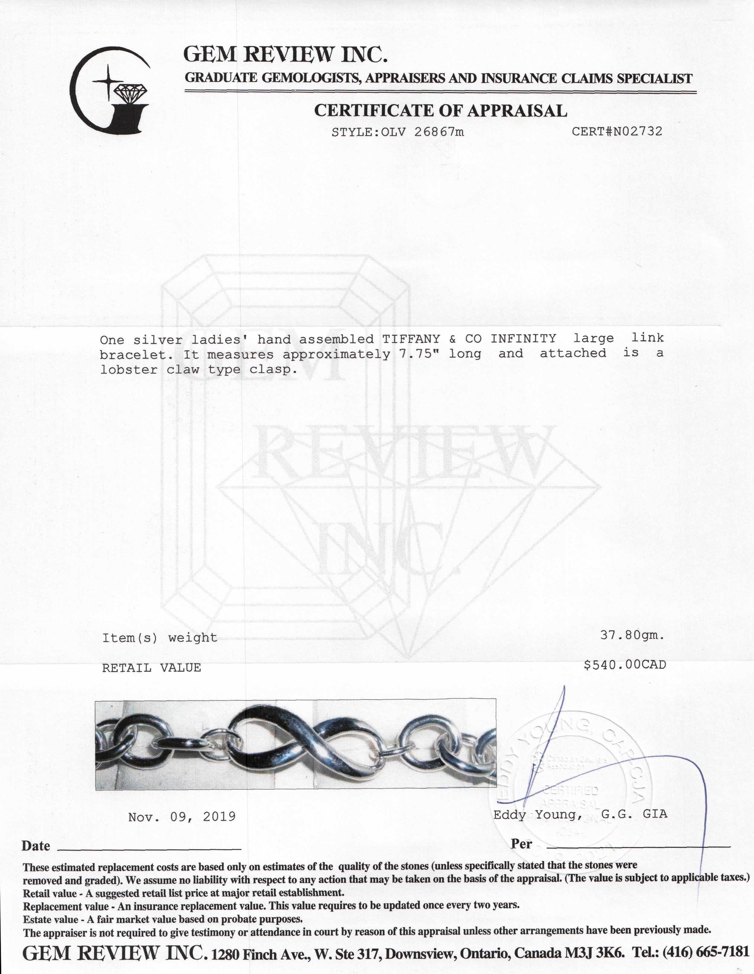 Tiffany & Co. Large Infinity Link Bracelet