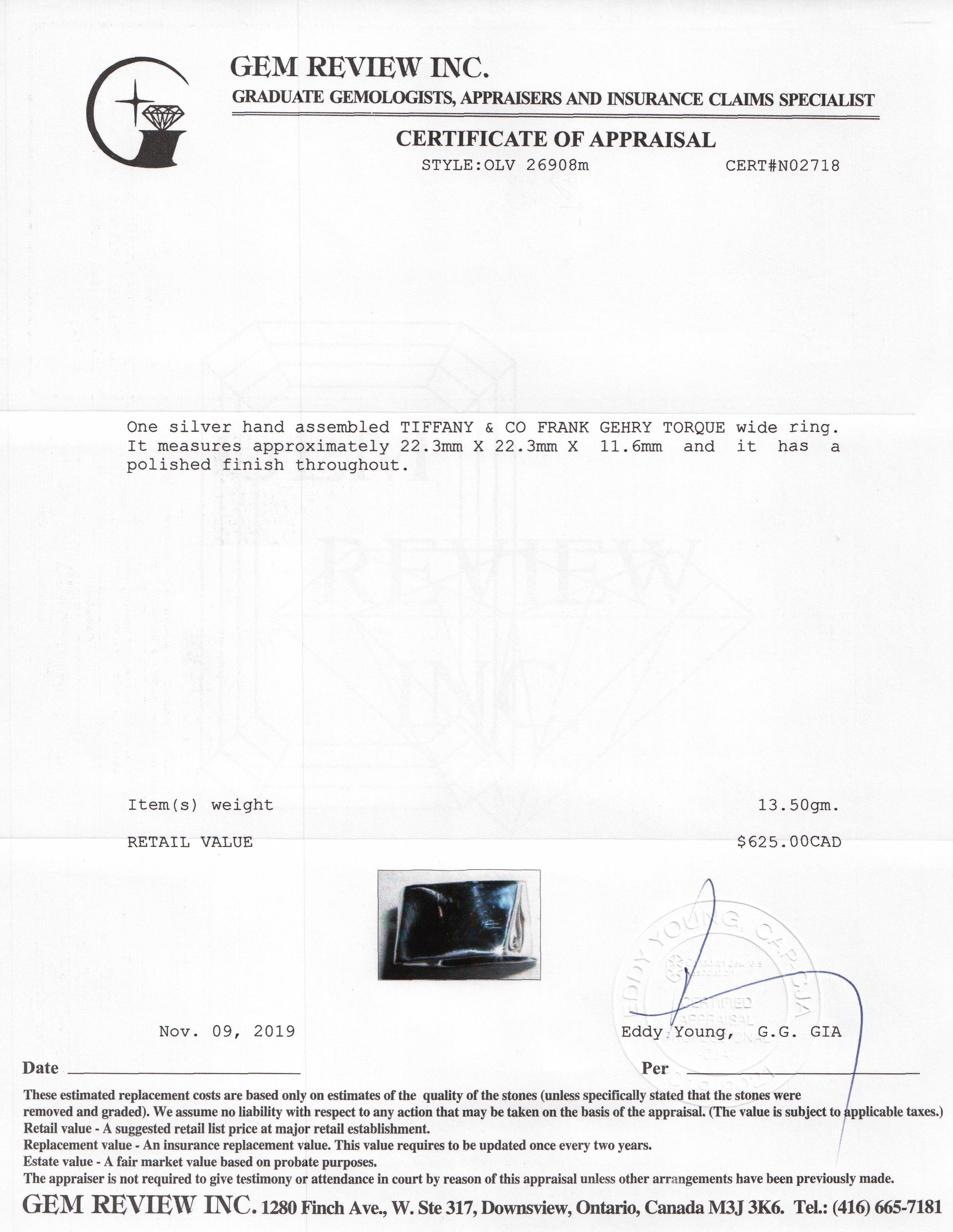 Tiffany & Co. Frank Gehry Torque Wide Ring