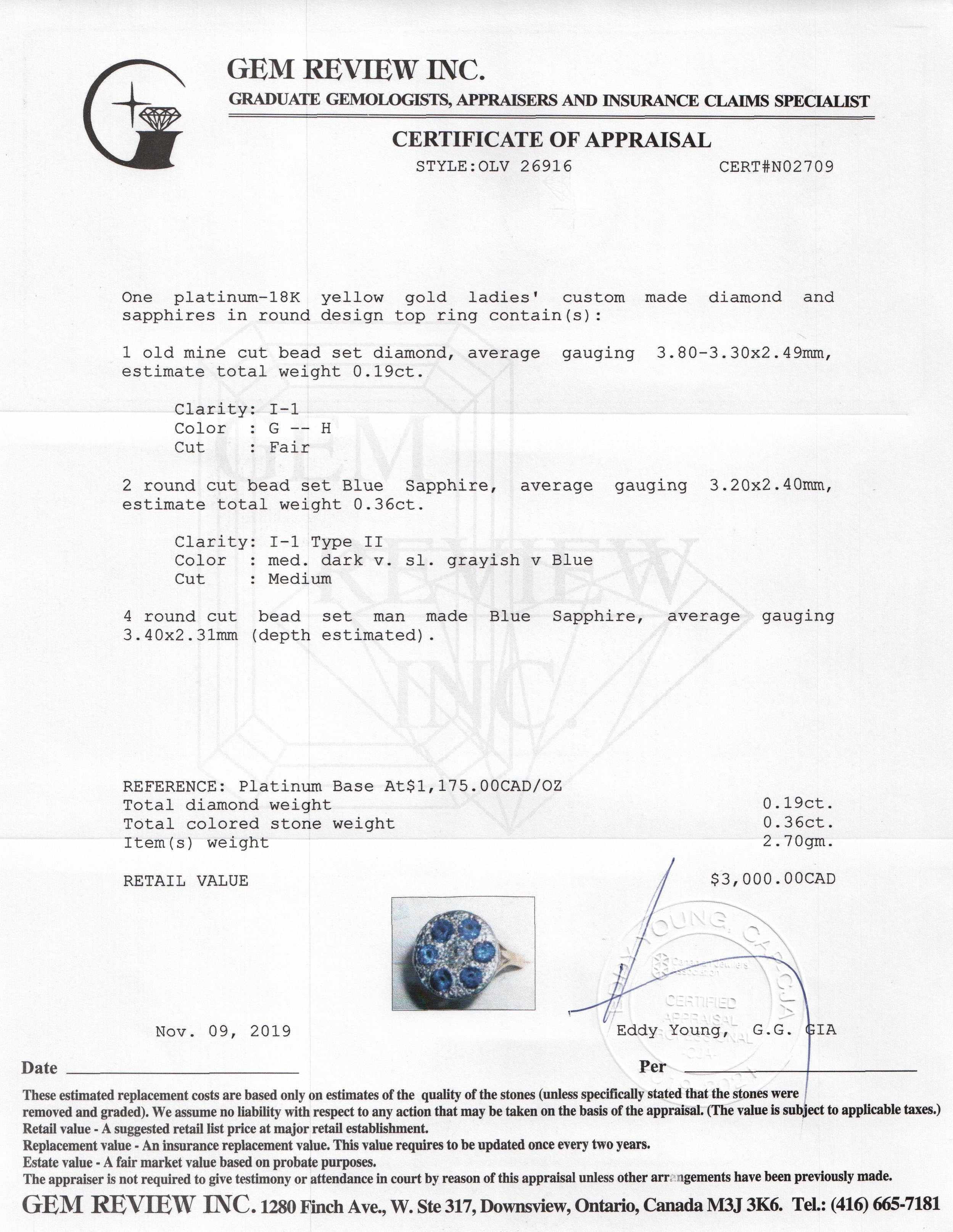 Antique Sapphire and Diamond Ring