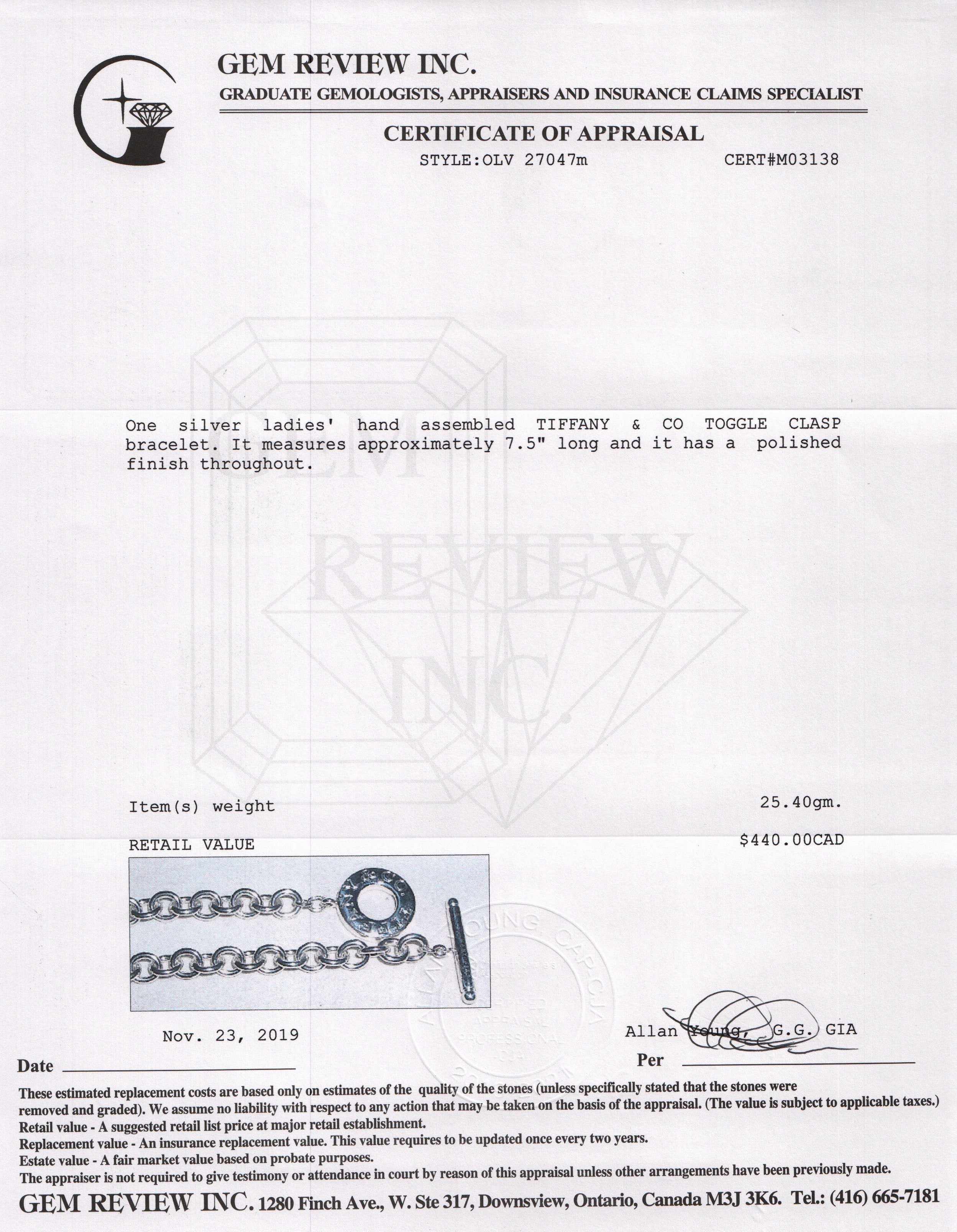 Tiffany & Co. Toggle Bracelet