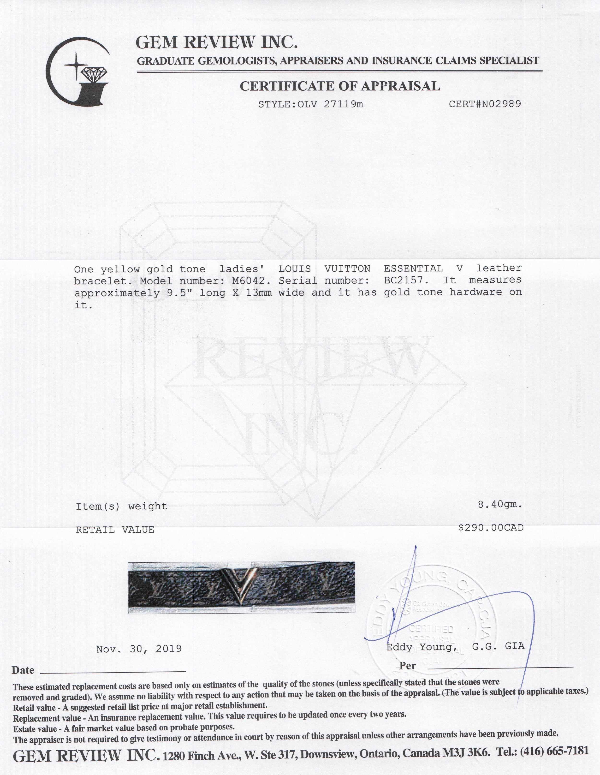 Louis Vuitton Essential V Bracelet