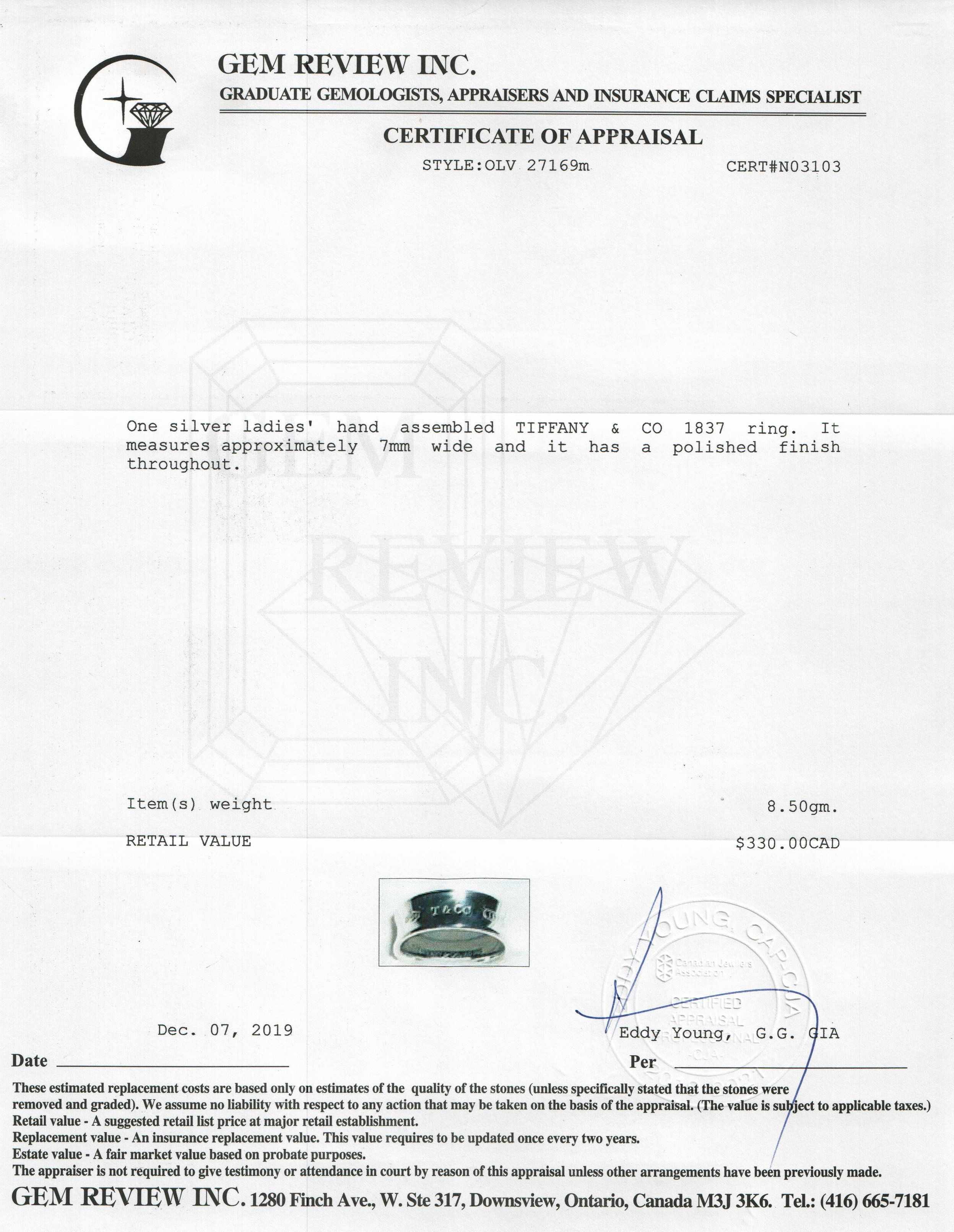 Tiffany & Co. 1837 Ring