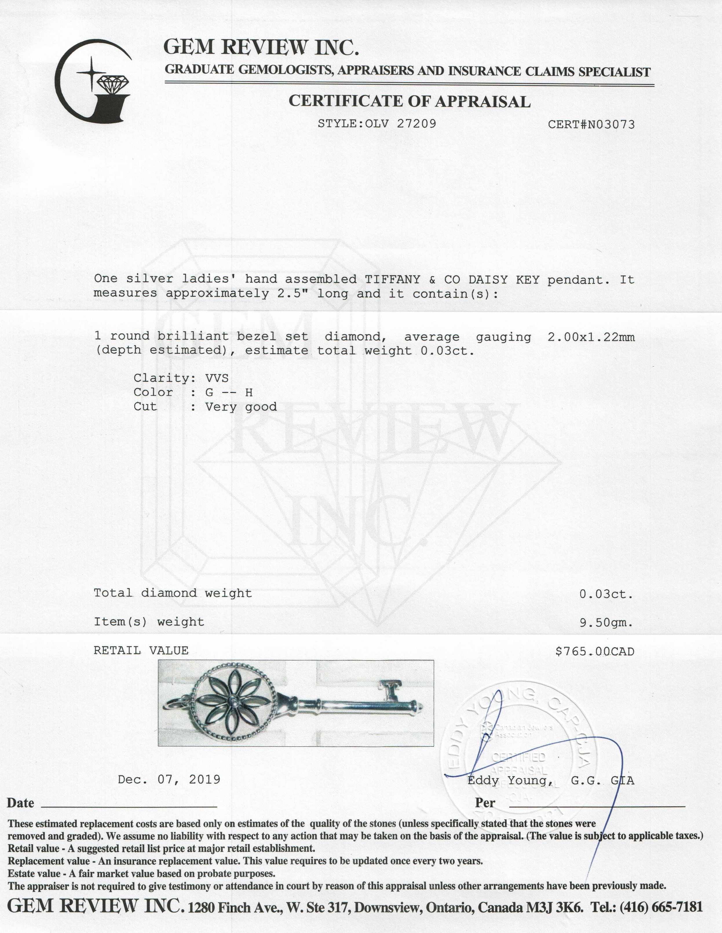 Tiffany & Co. Daisy Key Pendant