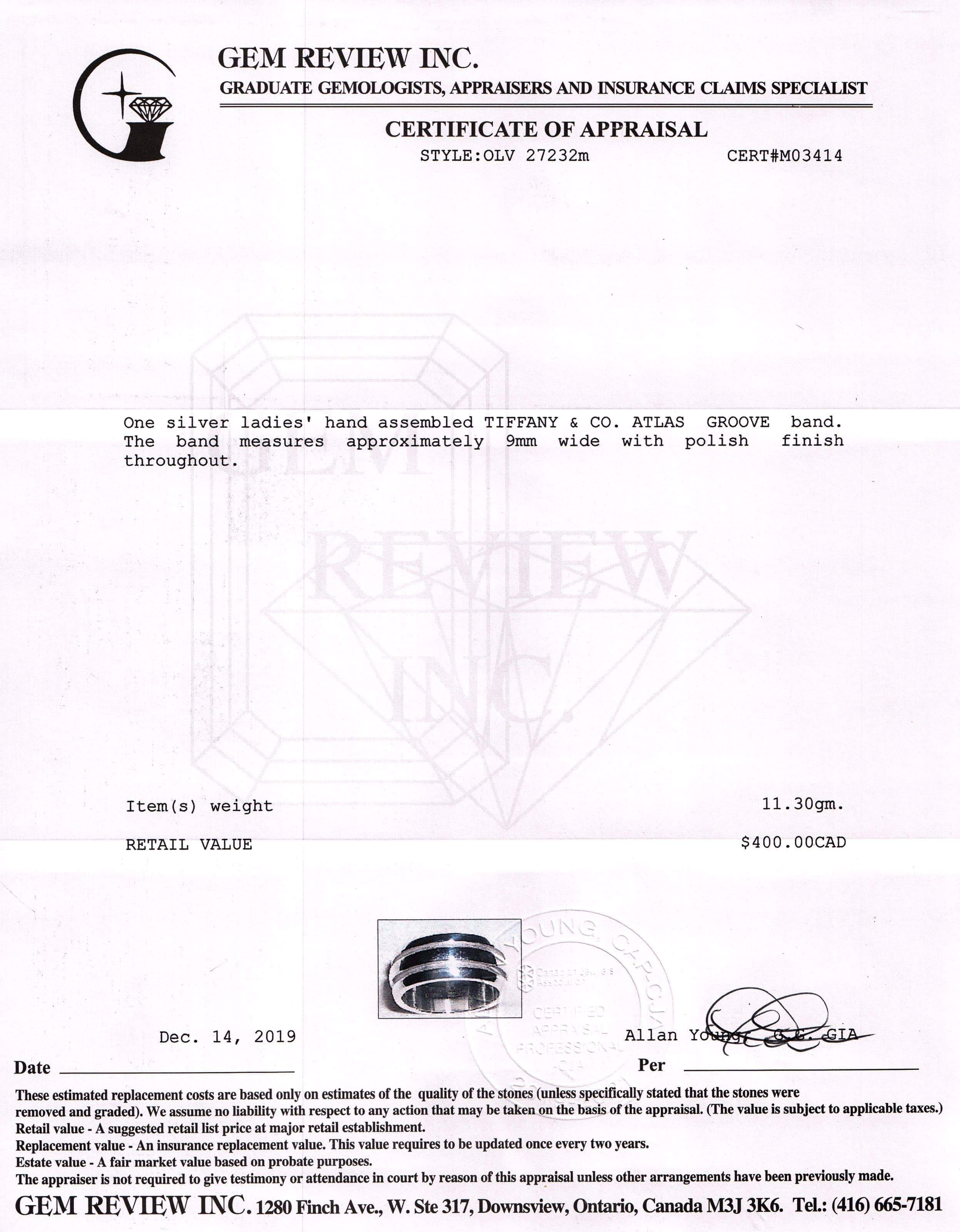 Tiffany & Co. Atlas Groove Band Ring