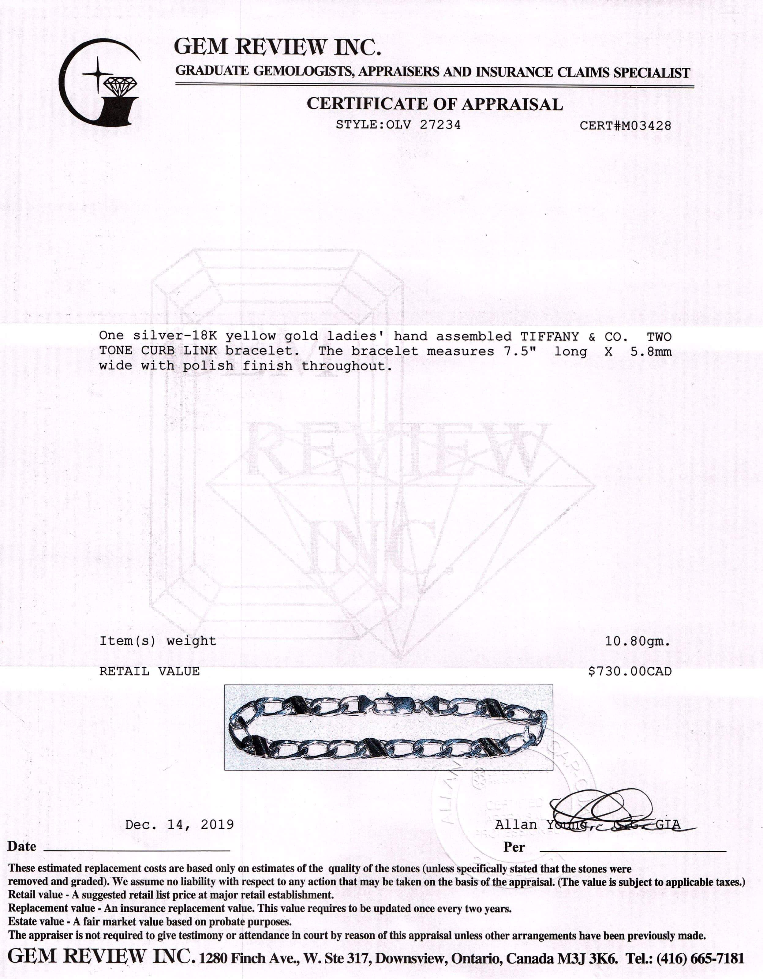 Tiffany & Co. Two-Tone Curb Link Bracelet