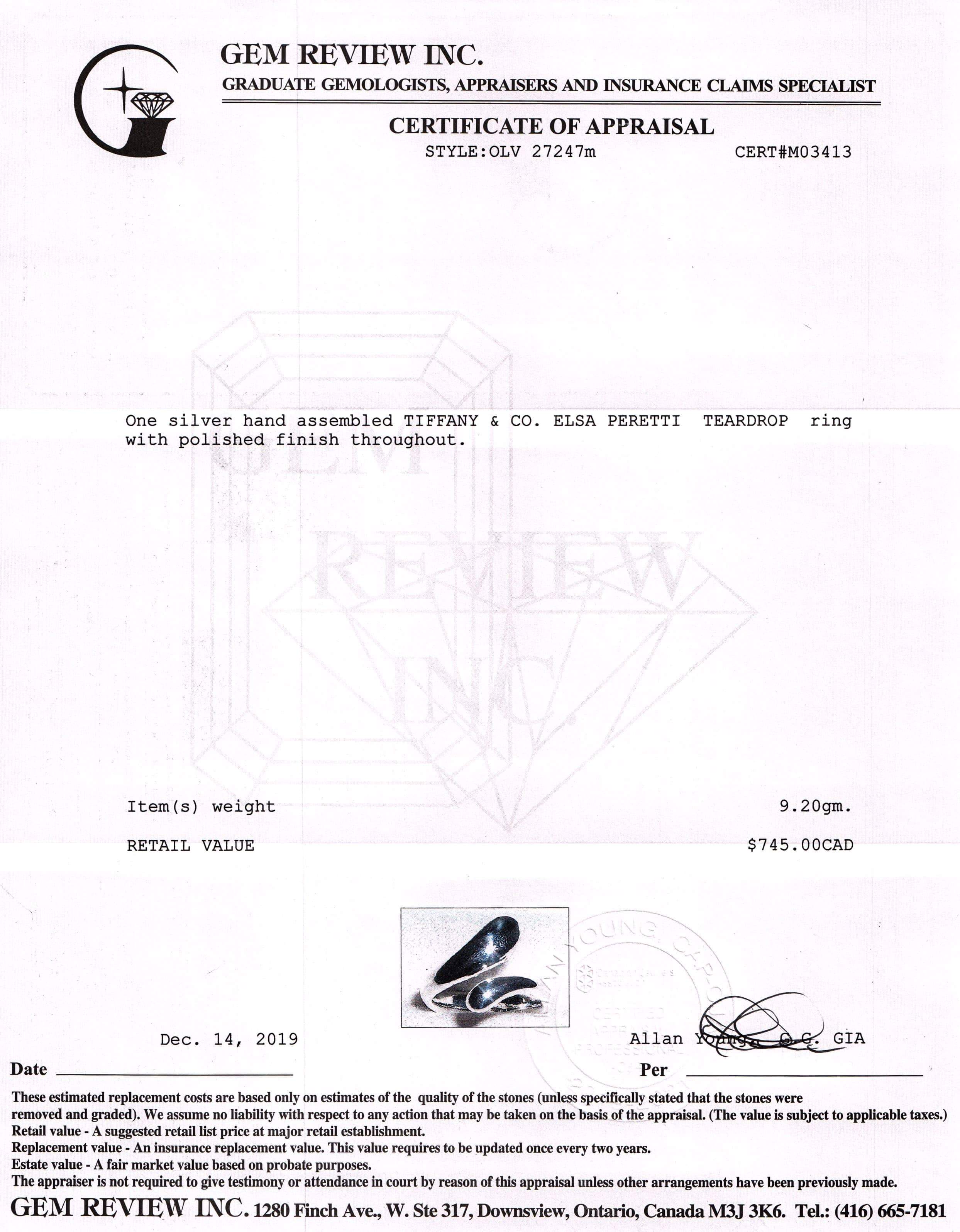 Tiffany & Co. Elsa Peretti Teardrop Ring