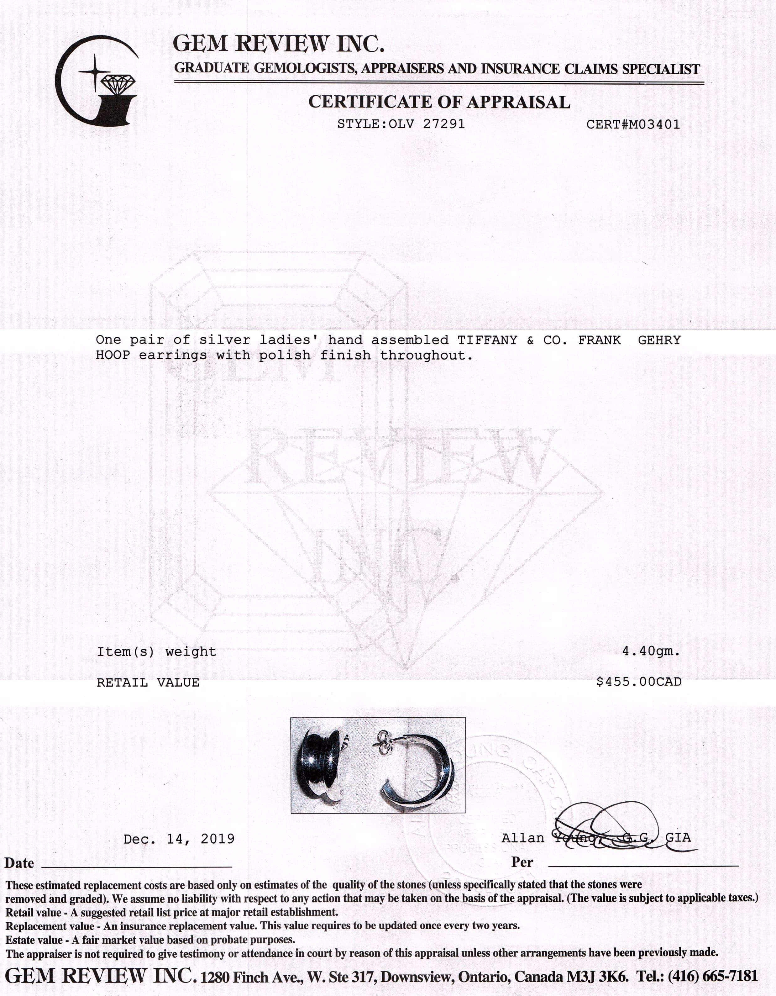 Tiffany & Co. Frank Gehry Hoop Earrings