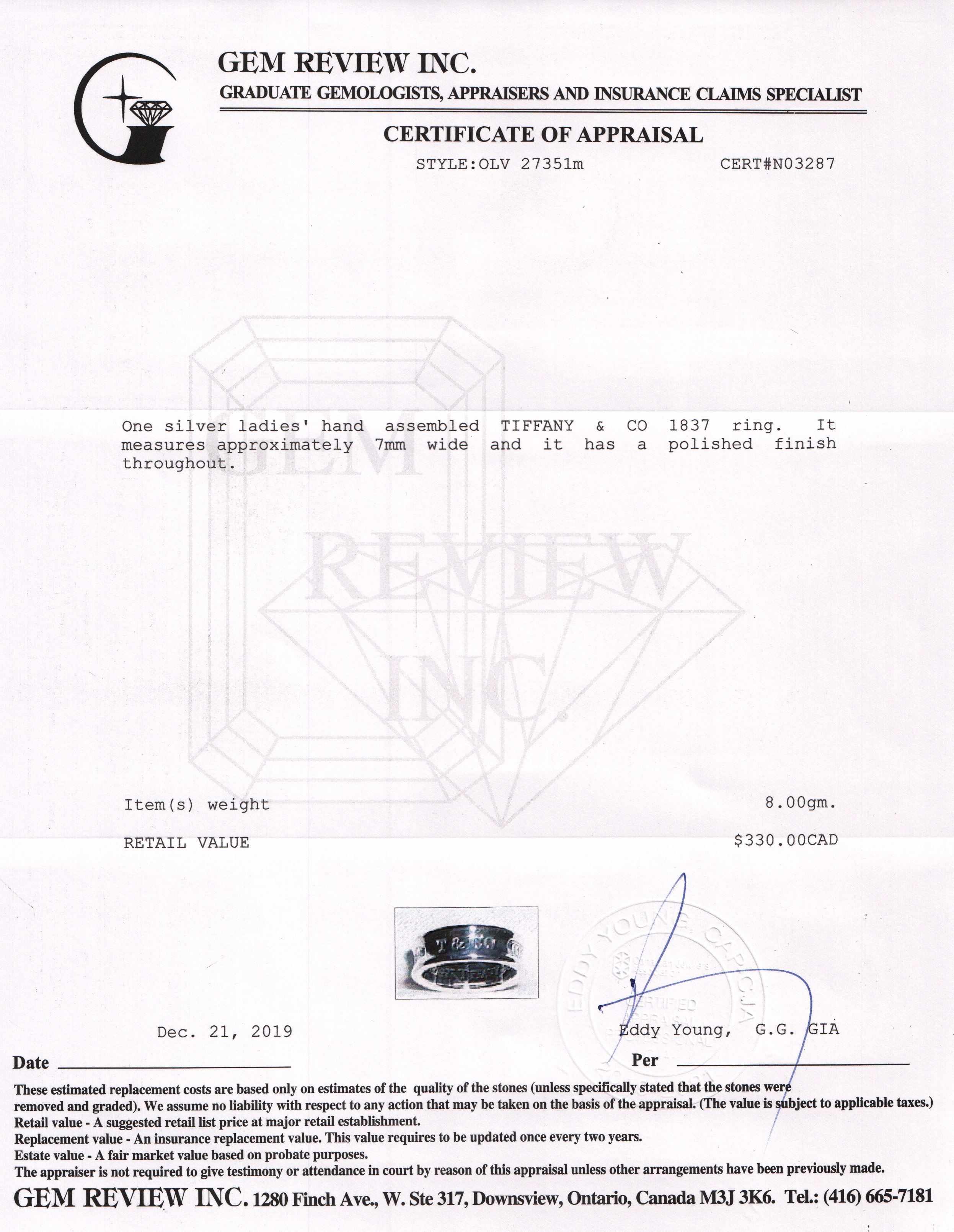 Tiffany & Co. 1837 Ring