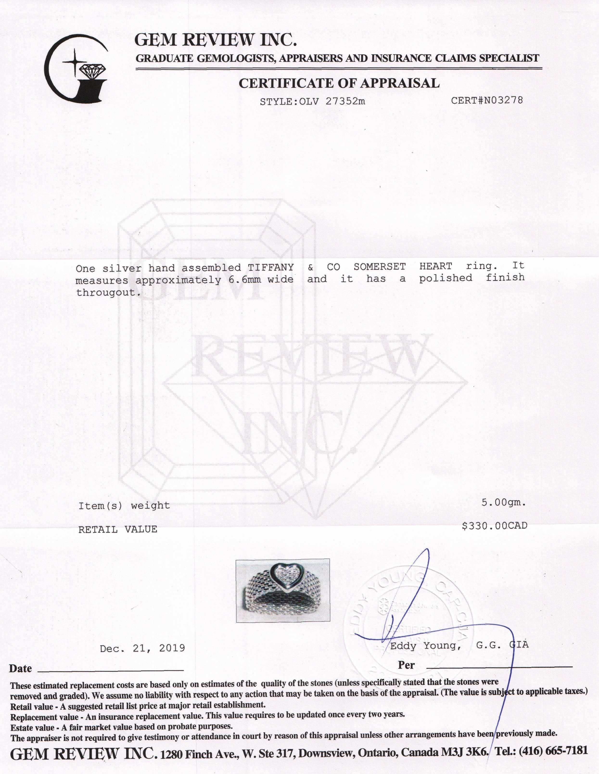 Tiffany & Co. Somerset Heart Ring