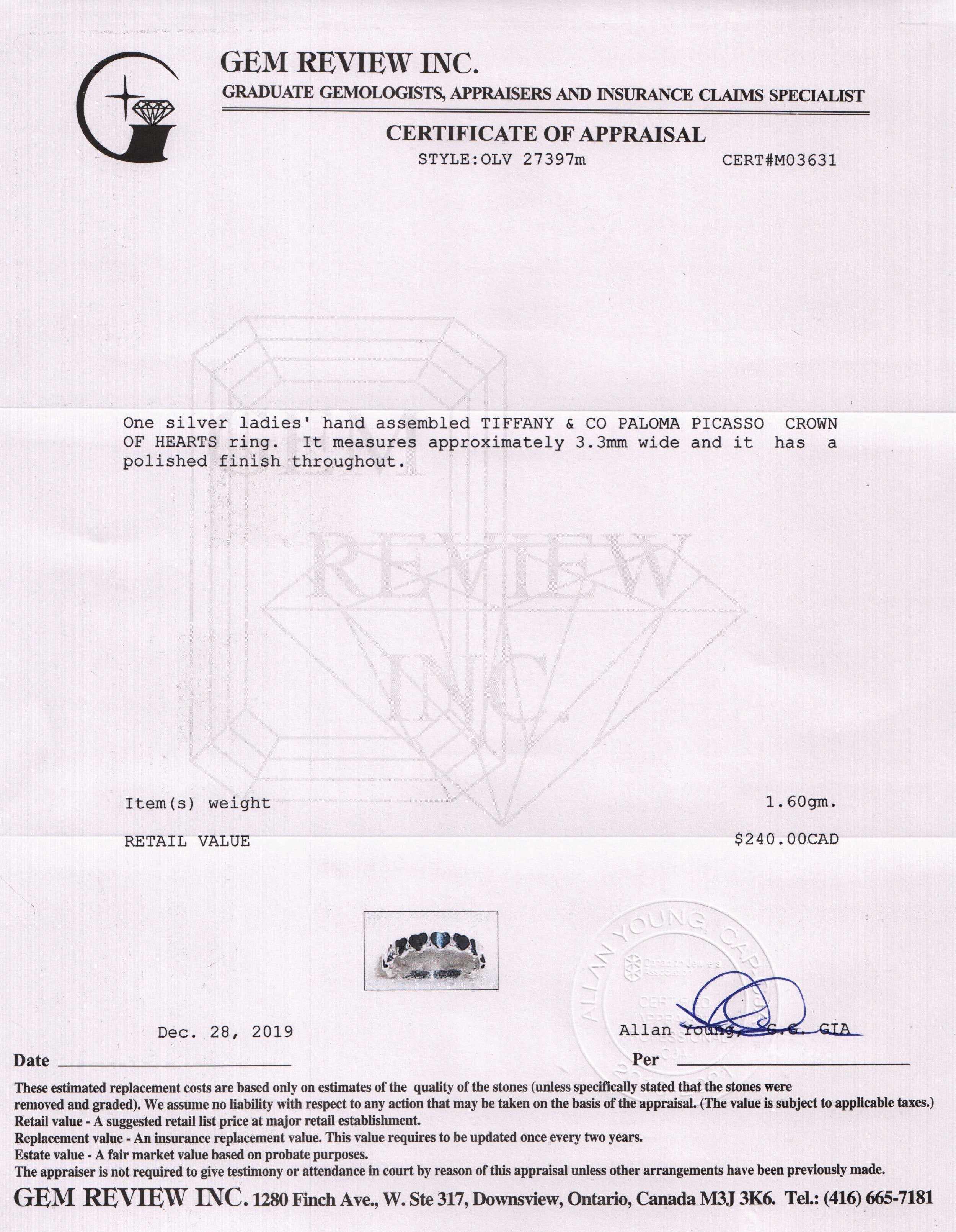 Tiffany & Co. Paloma Picasso Crown of Hearts Ring