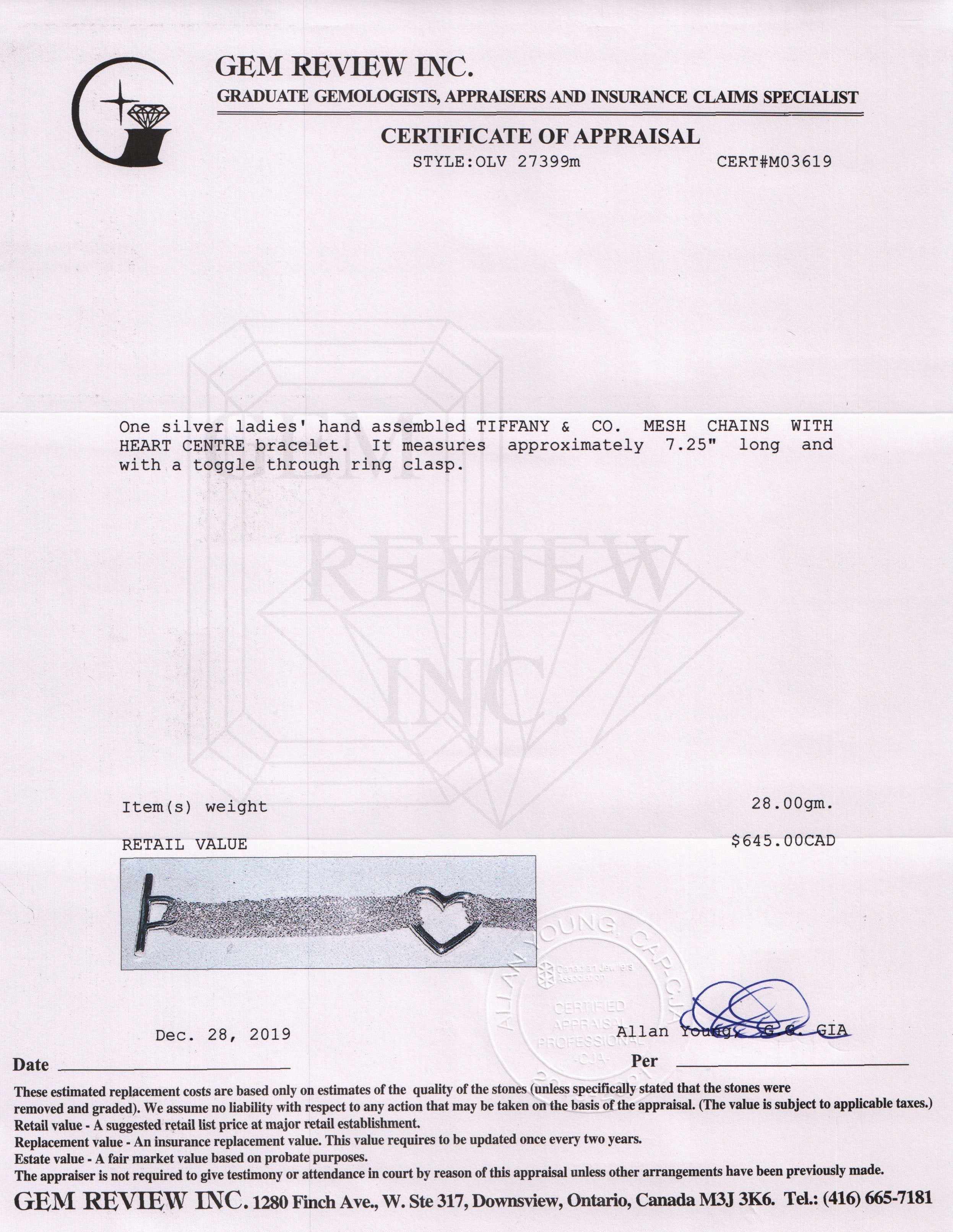 Tiffany & Co. Mesh Heart Bracelet