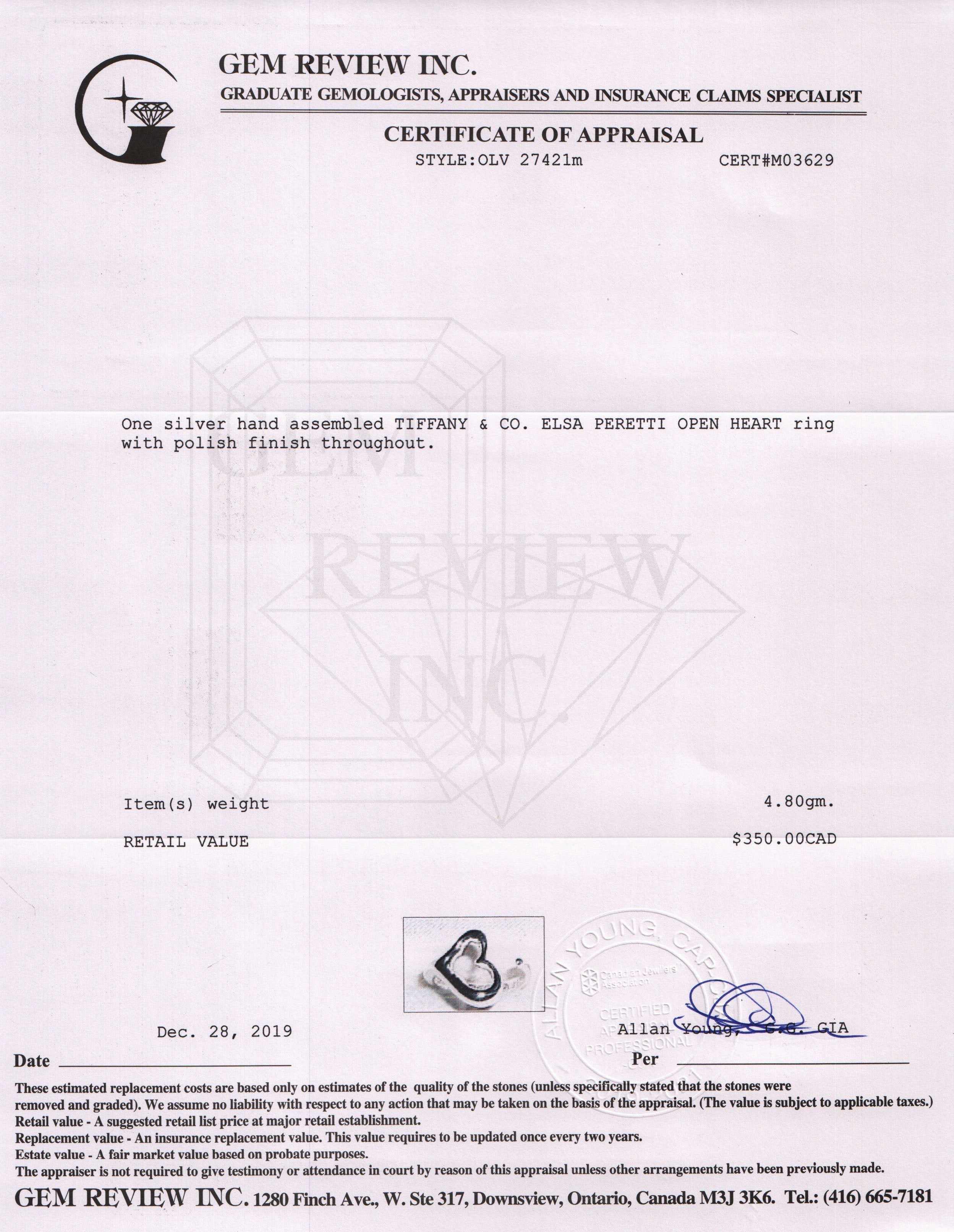 Tiffany & Co. Elsa Peretti Open Heart Ring