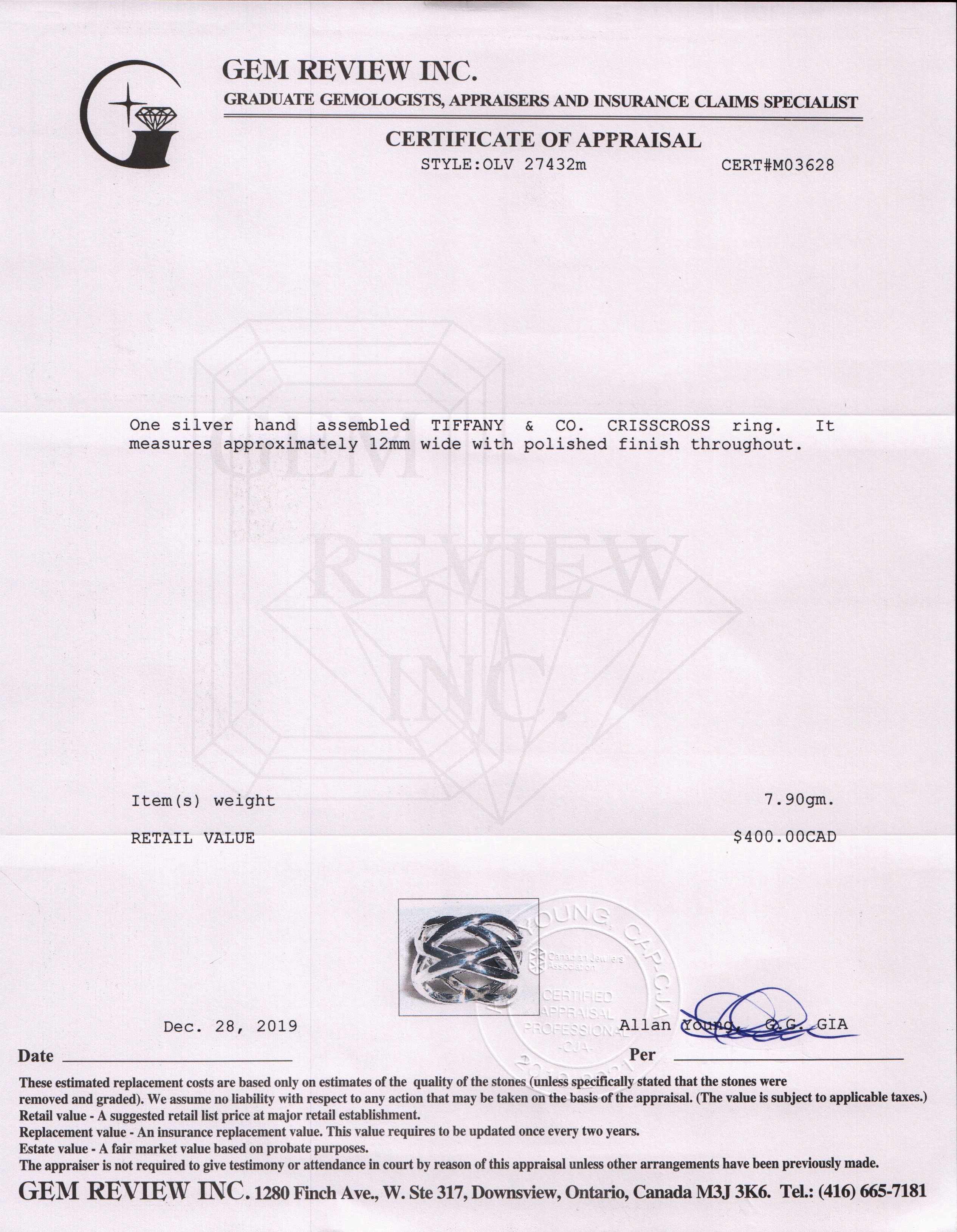 Tiffany & Co. Crisscross Band Ring