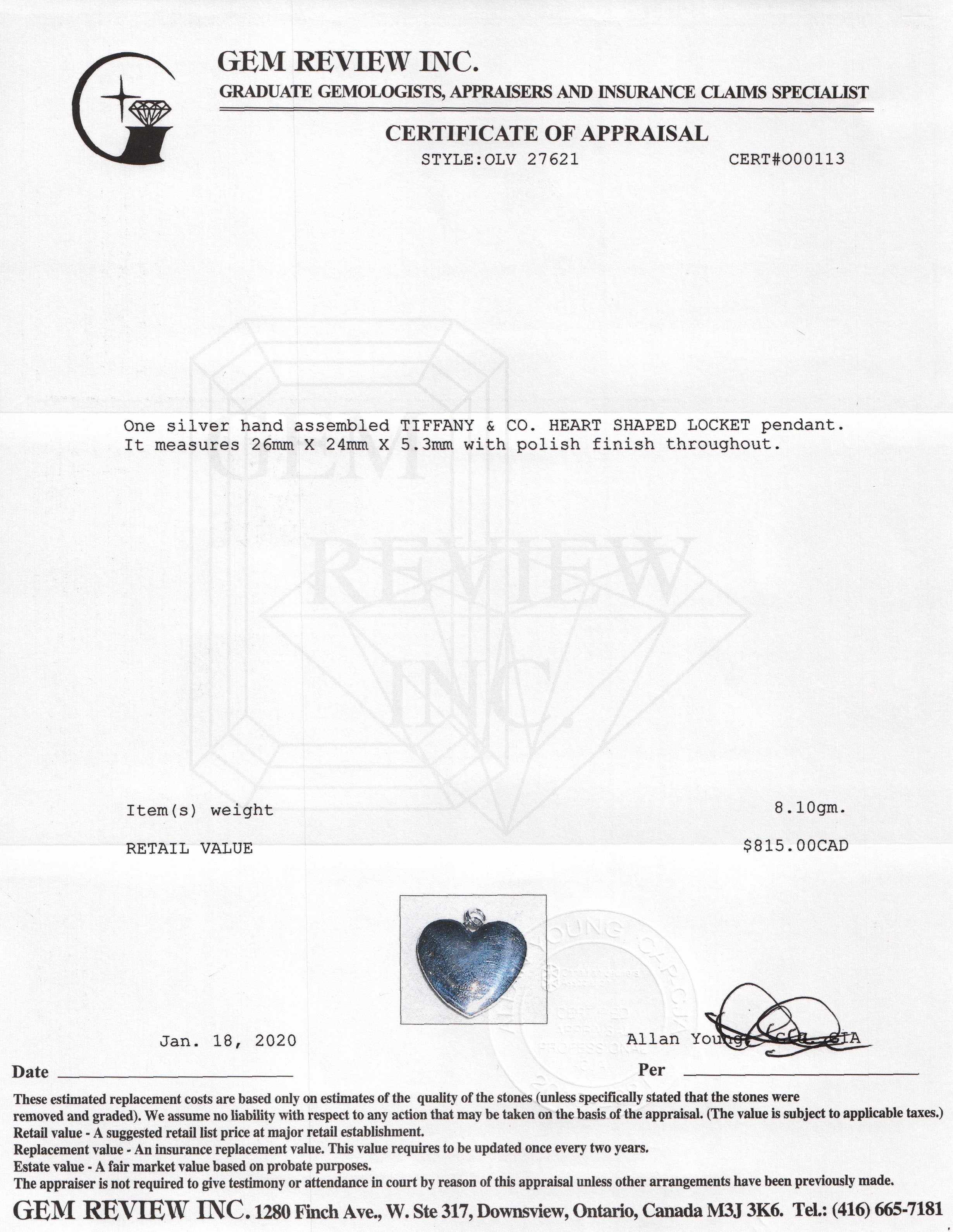 Tiffany & Co. Heart Locket Pendant