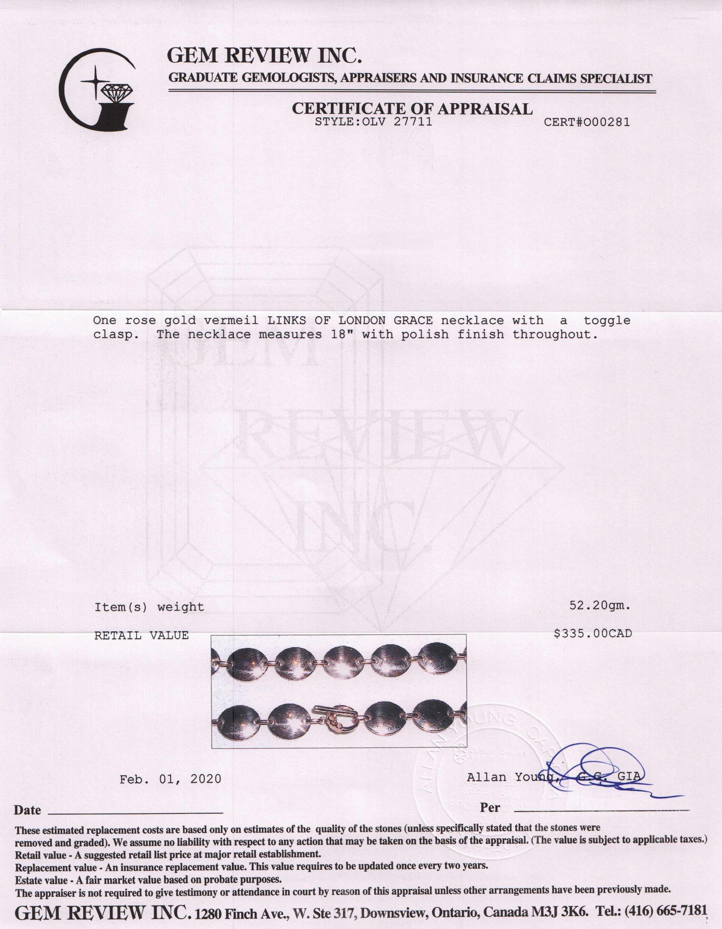 Links of London 18k Rose Gold Vermeil Grace Collar Necklace