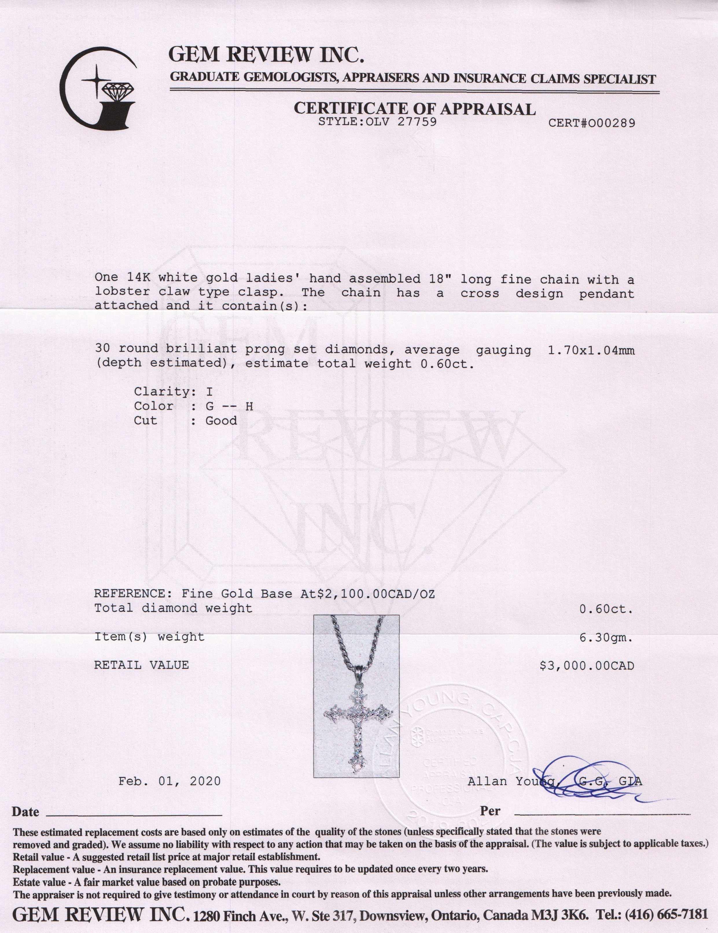 Diamond Cross Pendant Necklace