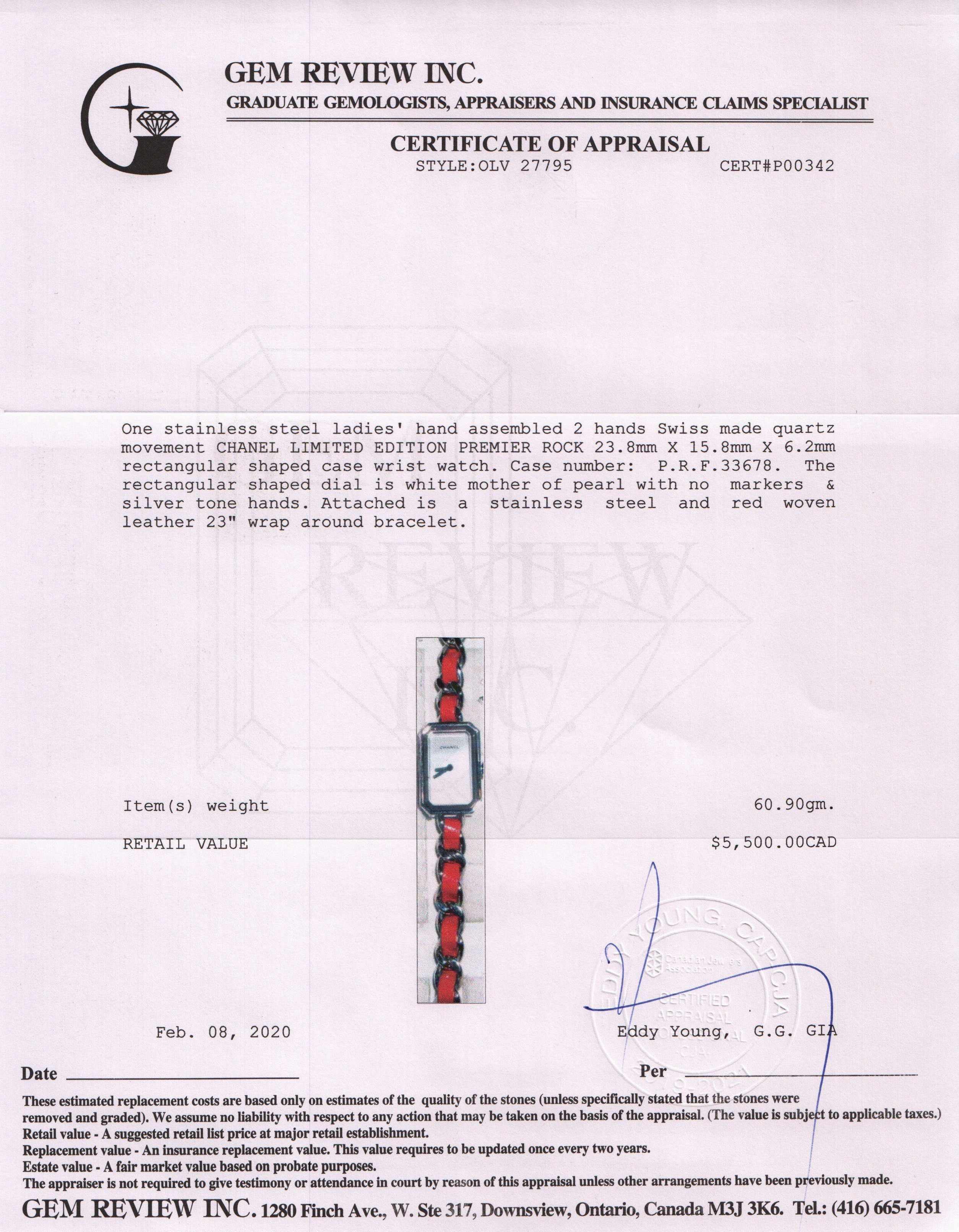 Chanel Limited Edition Premiere Rock Watch