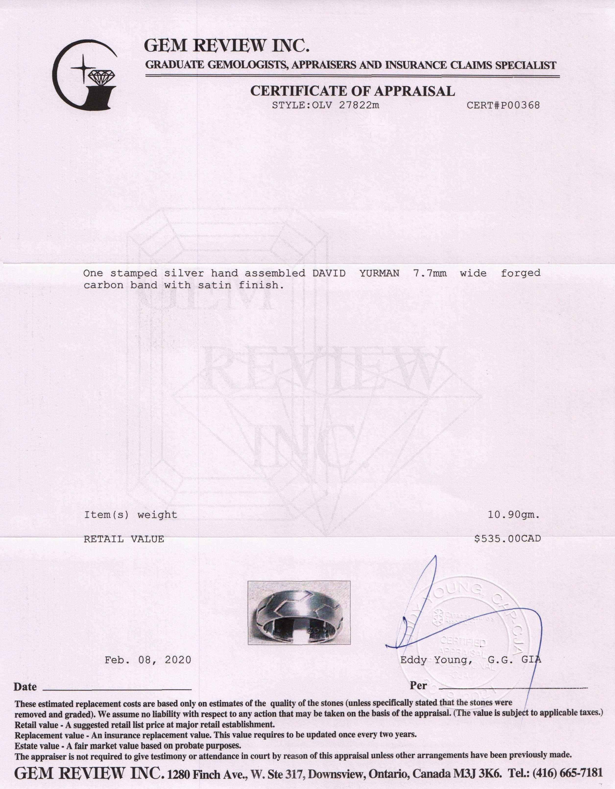 David Yurman Forged Carbon Band Ring