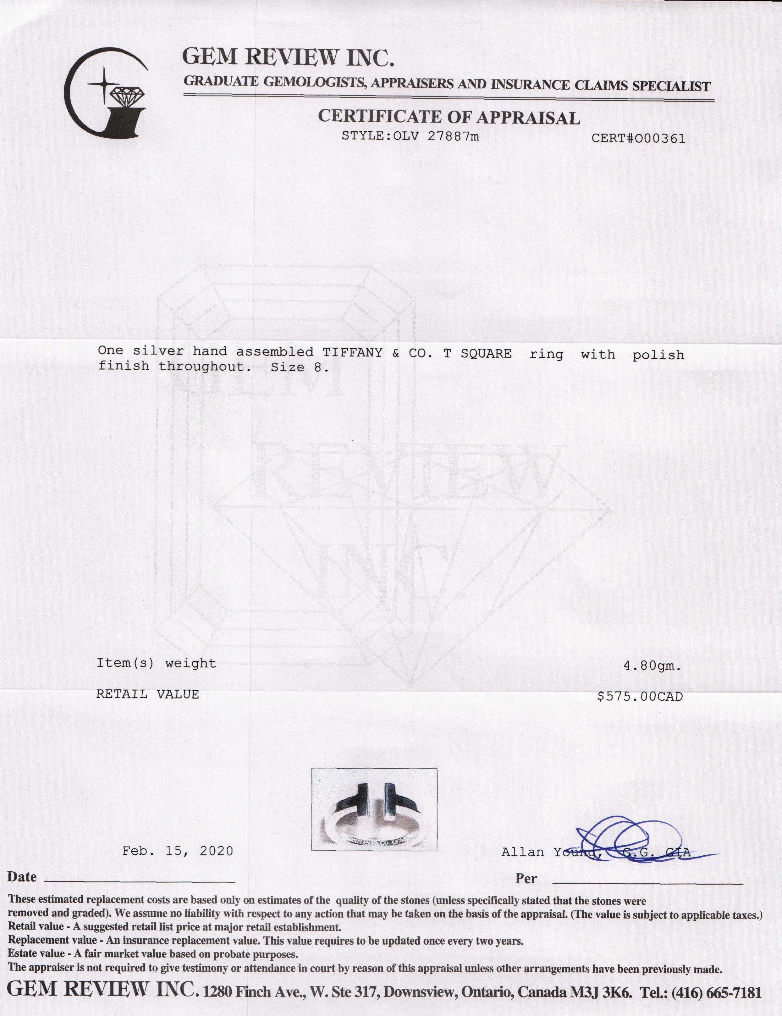 Tiffany & Co. T Square Ring