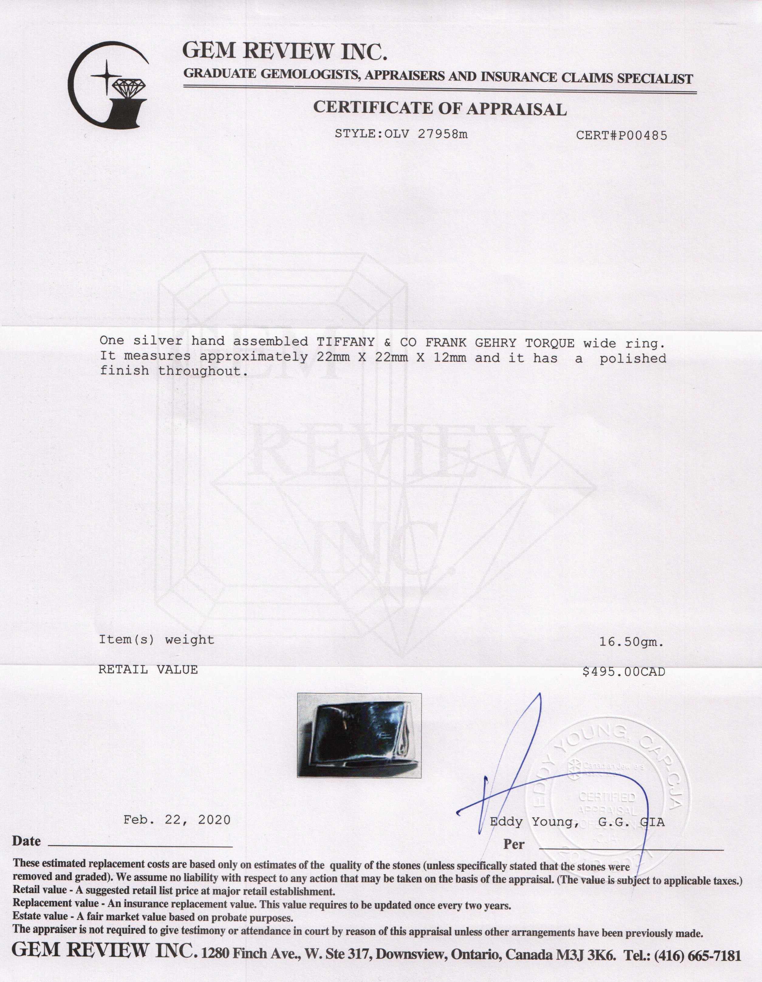 Tiffany & Co. Frank Gehry Torque Wide Ring