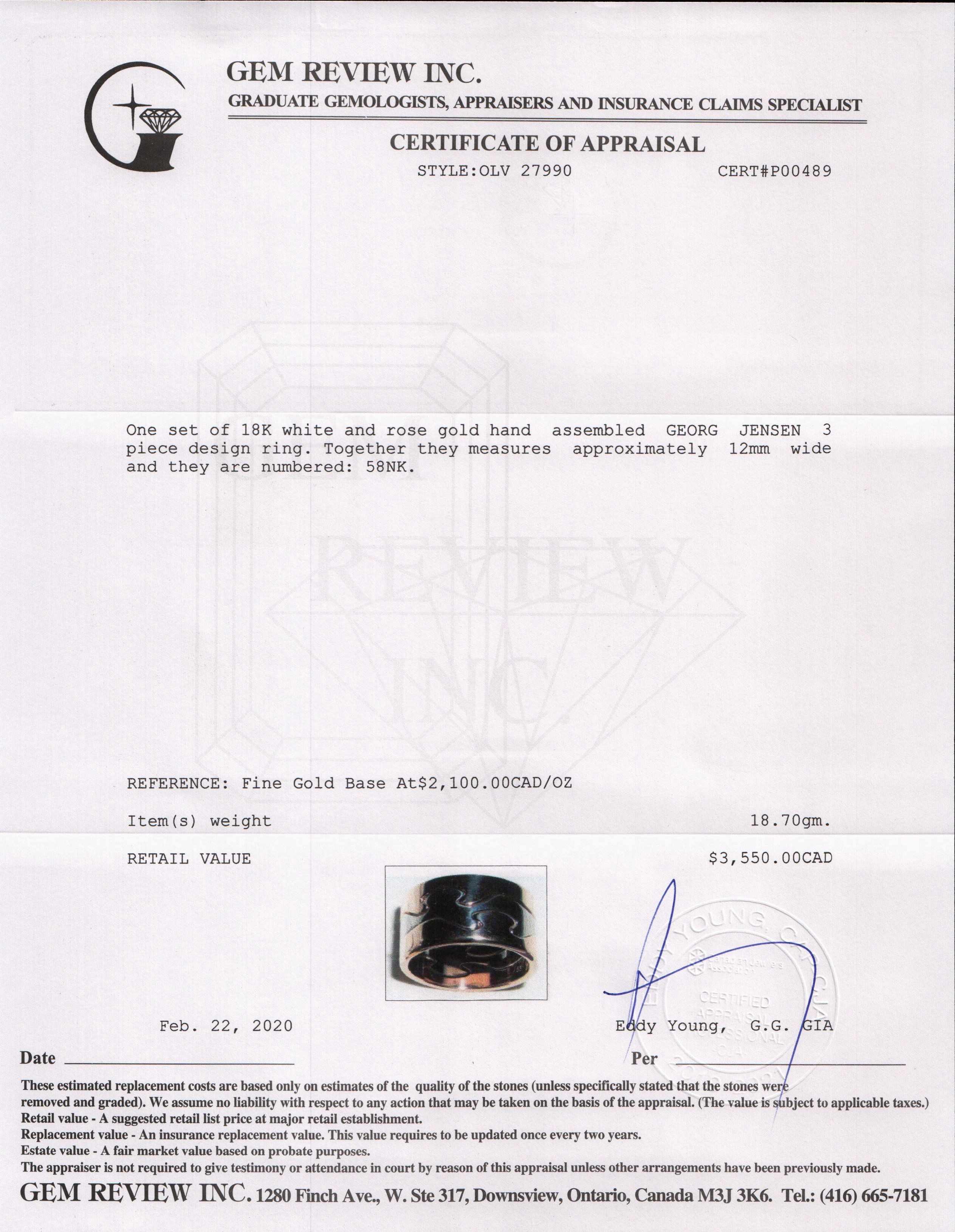 Georg Jensen Fusion 3 Piece Ring