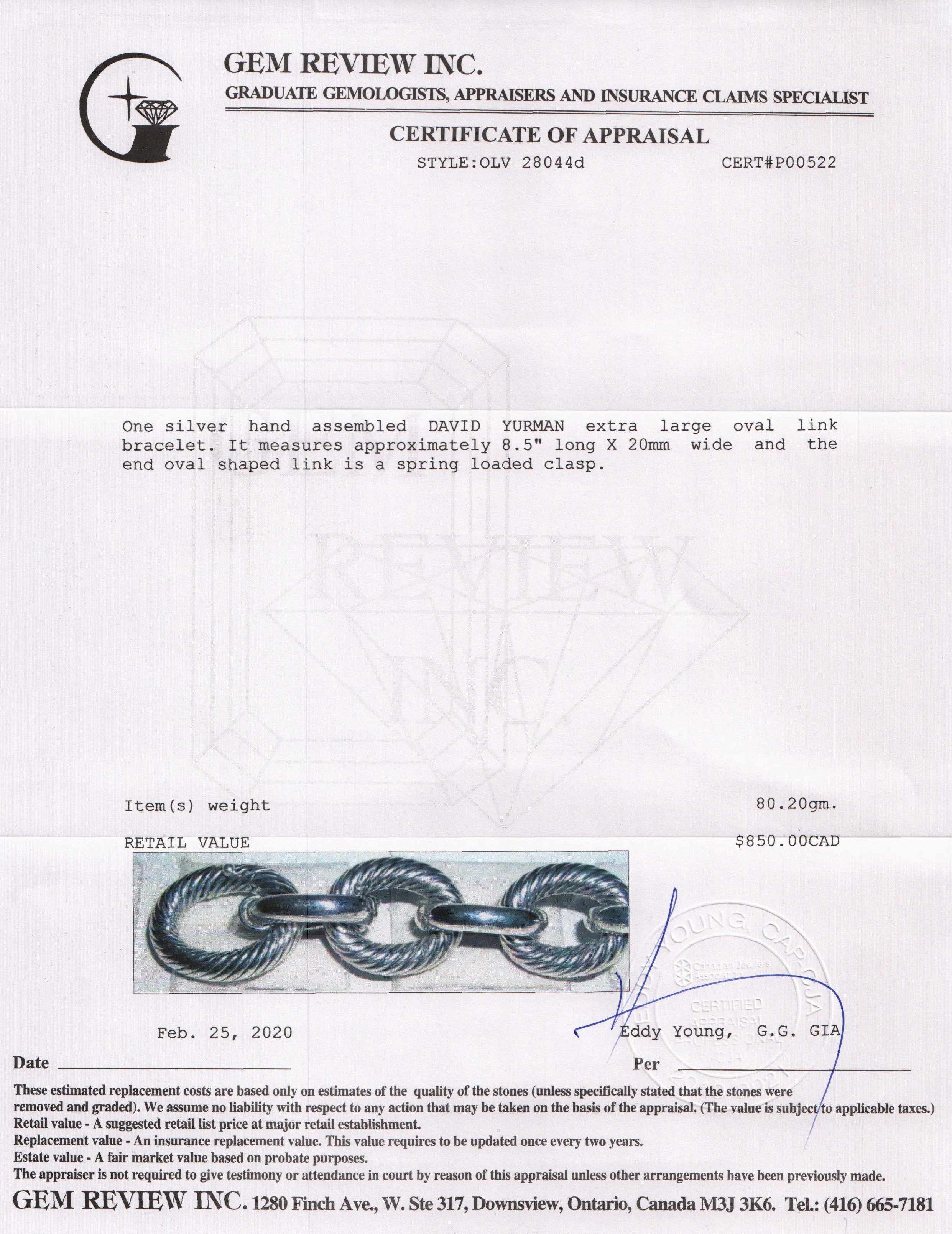 David Yurman Extra Large Oval Link Bracelet