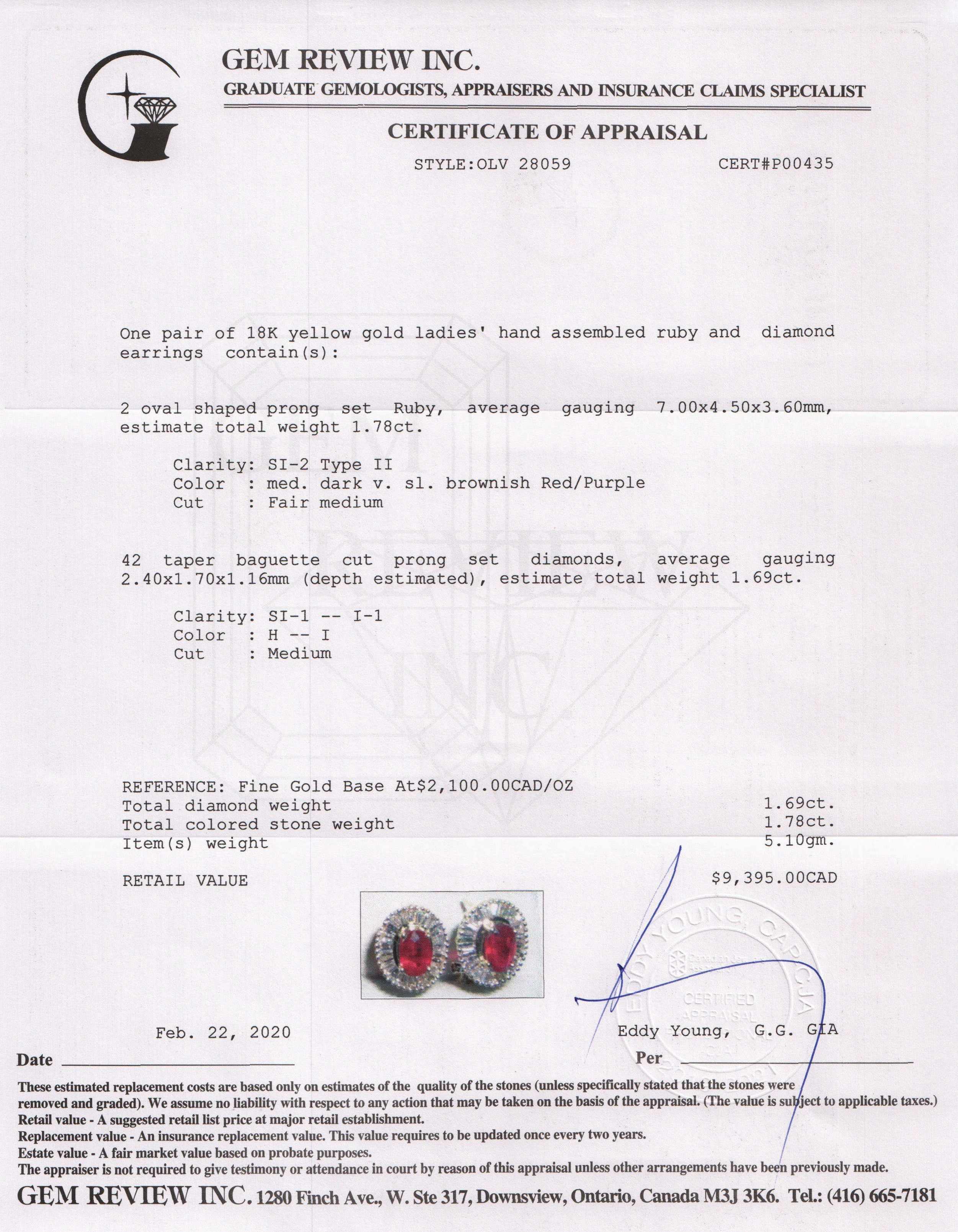 Ruby and Diamond Earrings