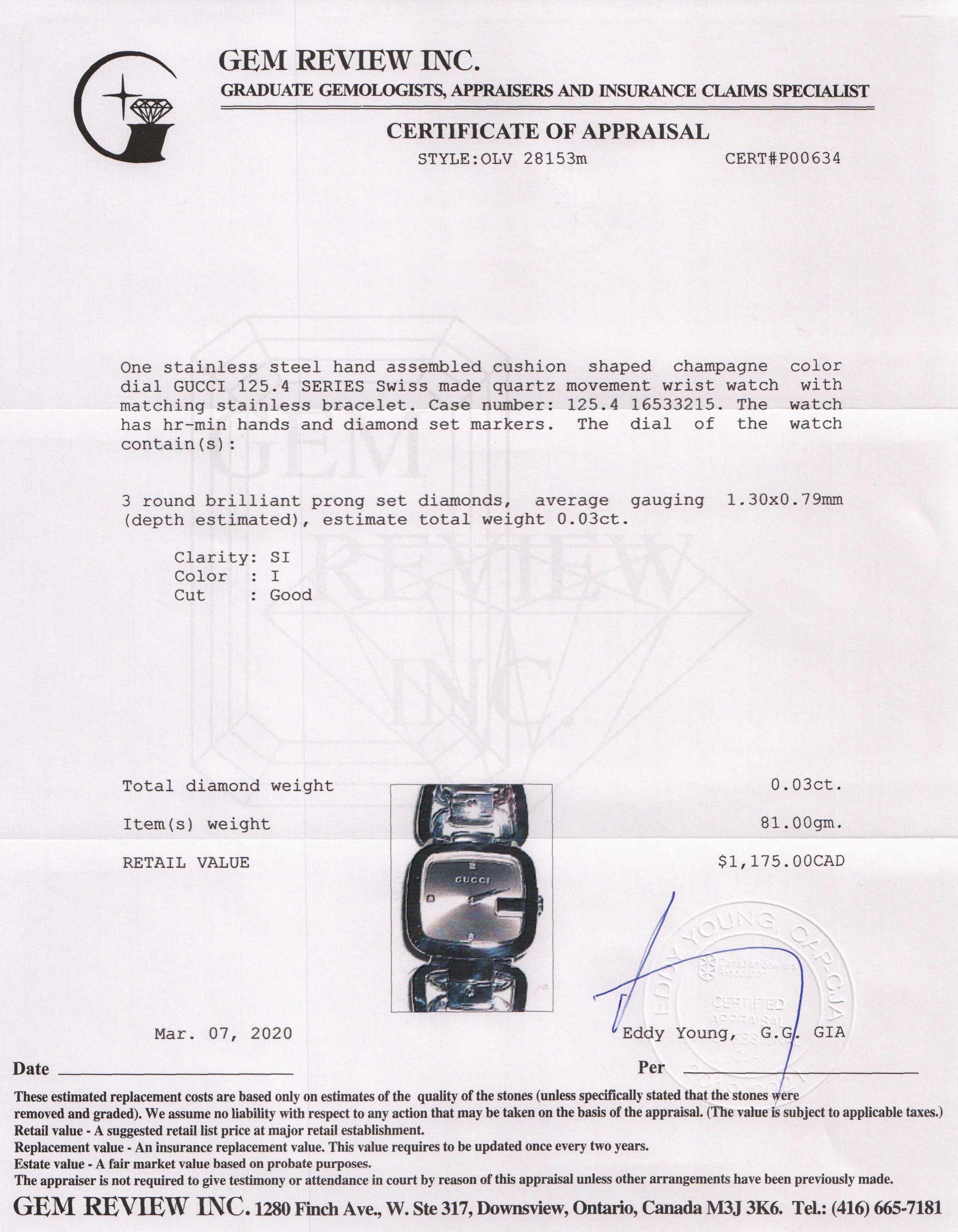 Gucci 125 G Series Watch