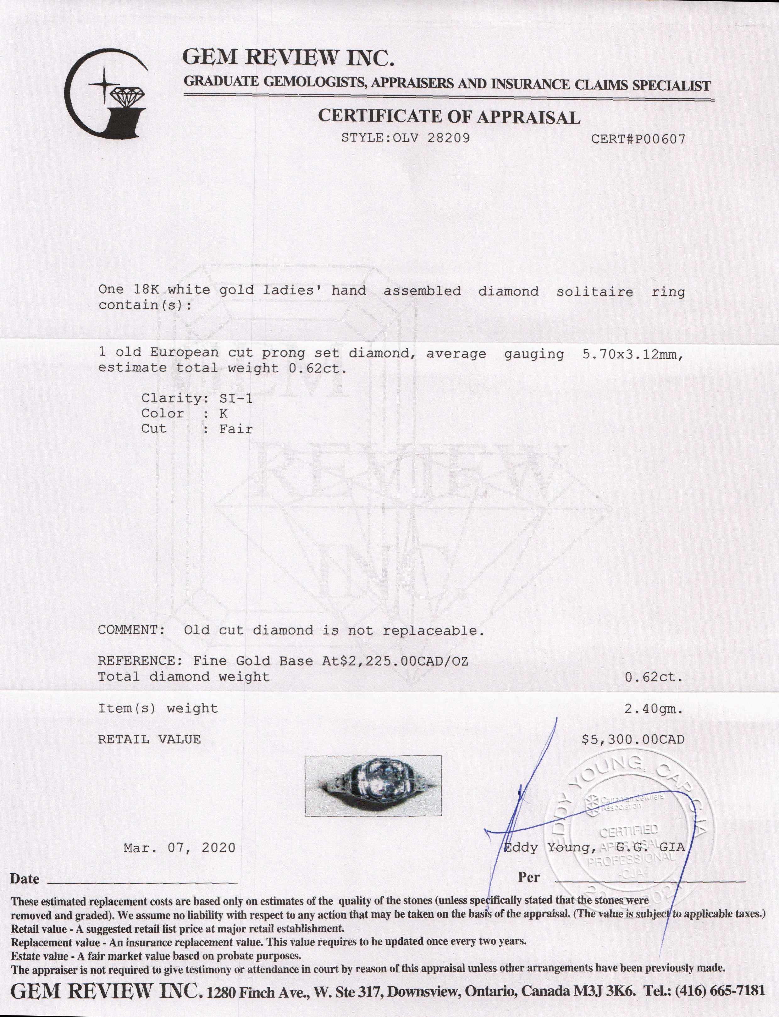 Antique Solitaire Diamond Ring