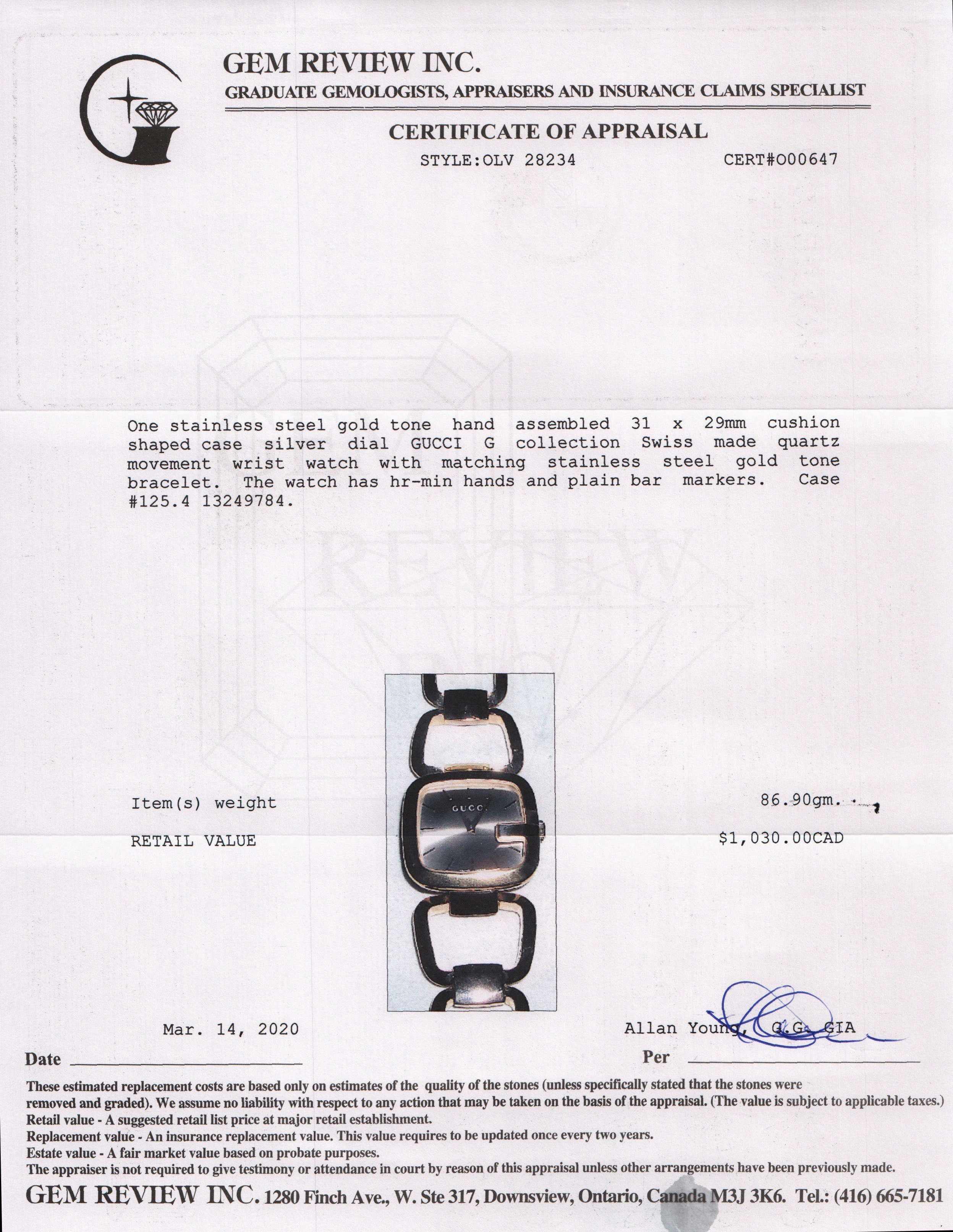 Gucci 125.4 G Series Watch