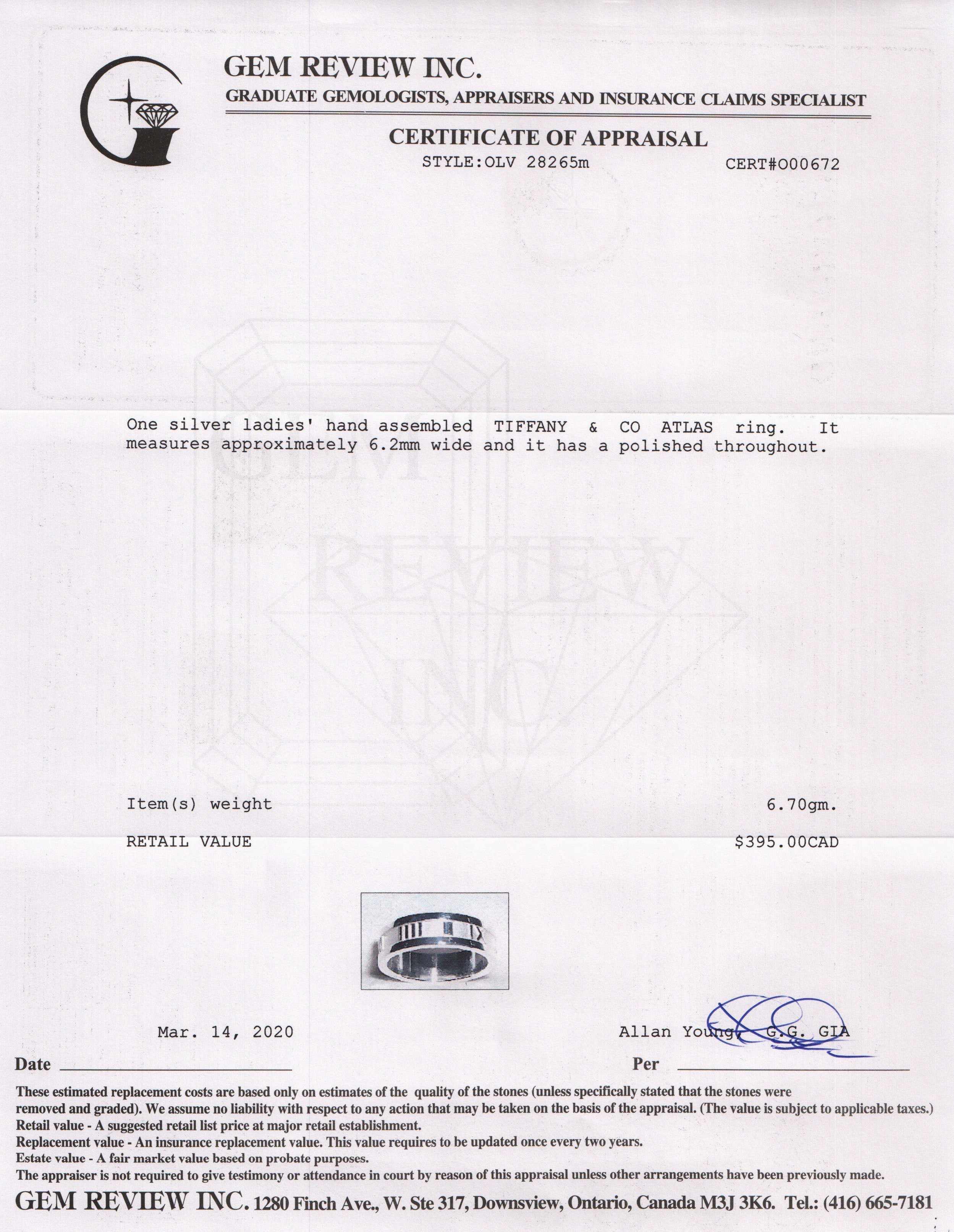 Tiffany & Co. Vintage Atlas Band Ring