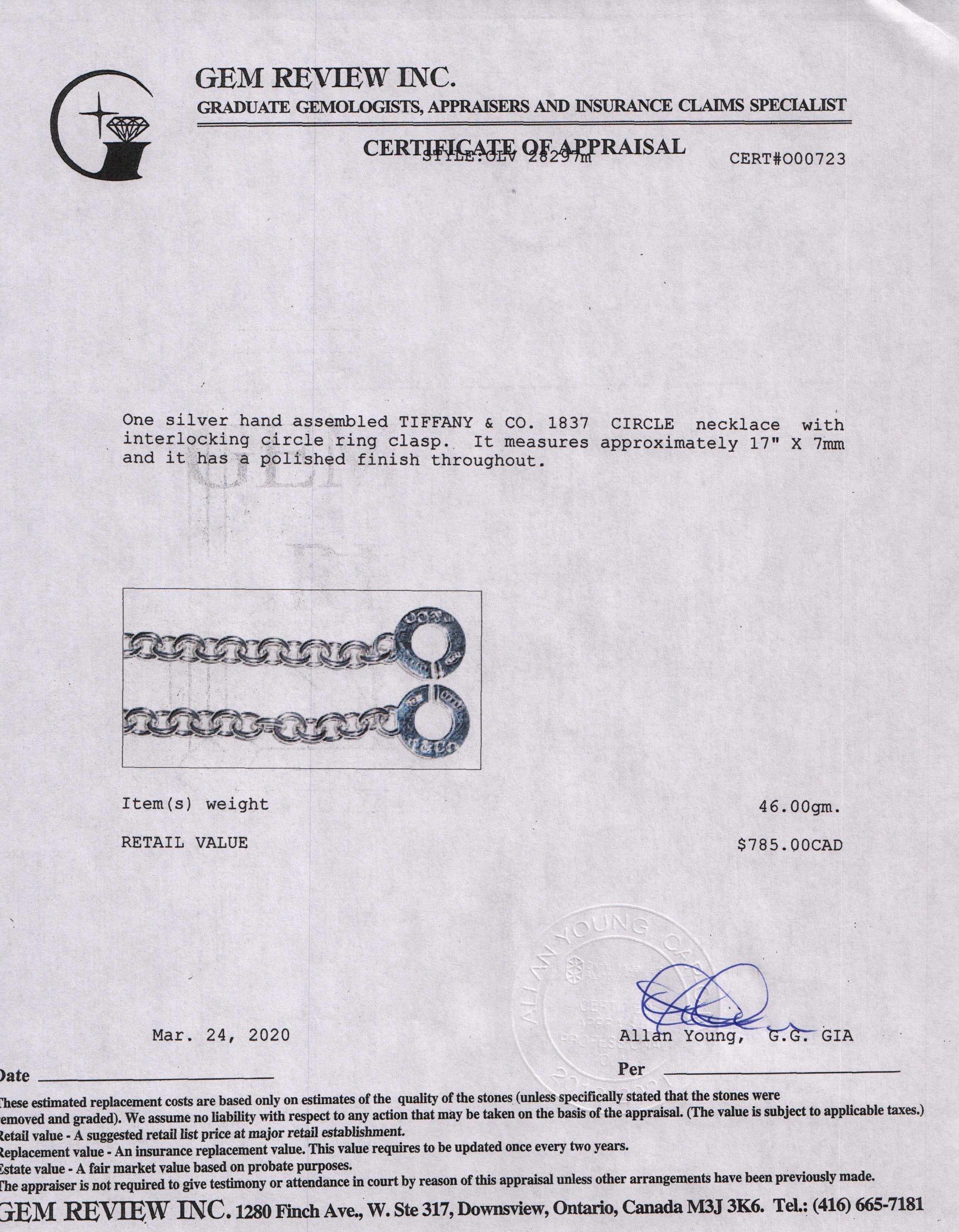 Tiffany & Co. 1837 Interlocking Necklace