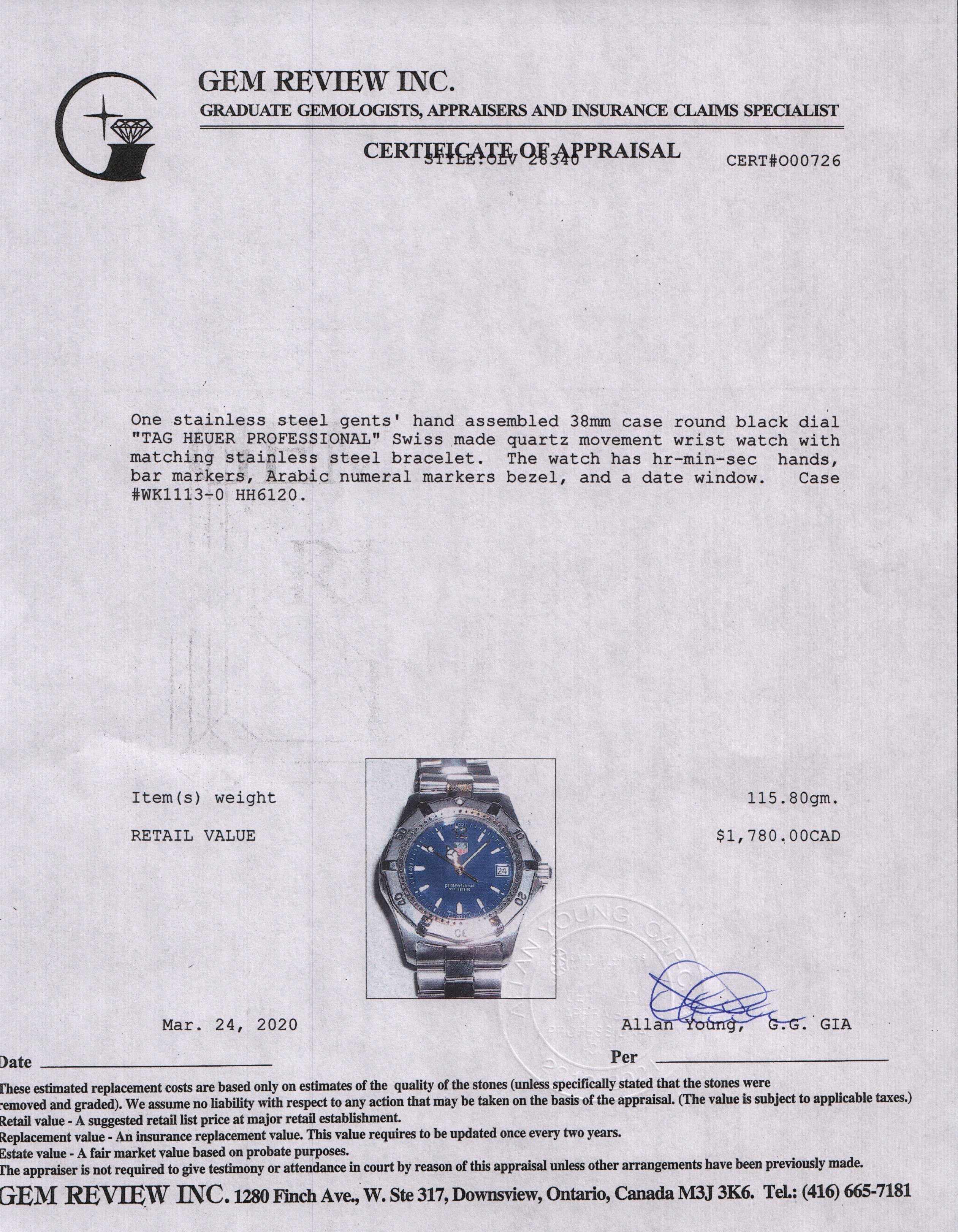 Tag Heuer Professional Watch