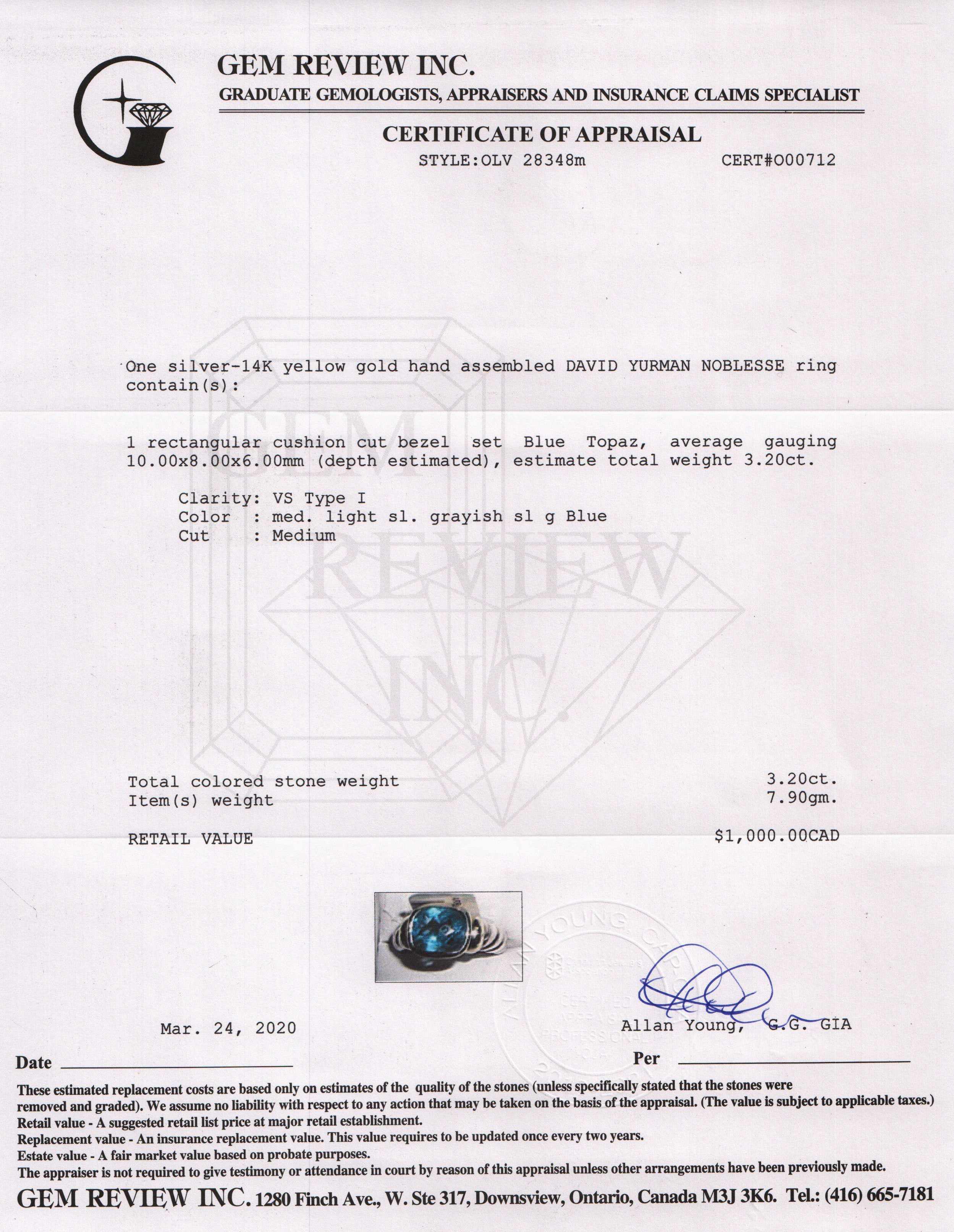 David Yurman Two-Tone Topaz Noblesse Cocktail Ring