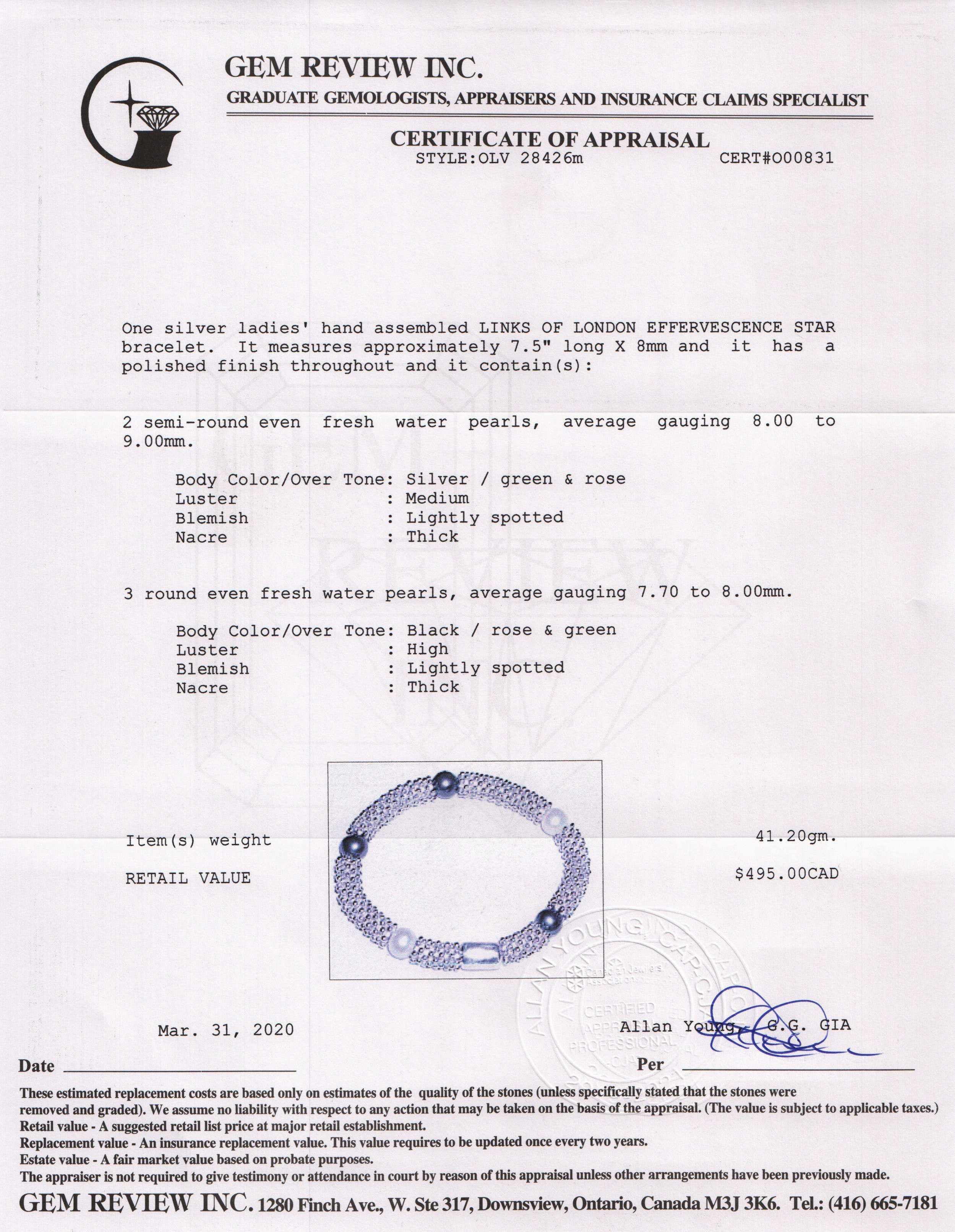 Links of London Effervescence Star Pearl Bracelet