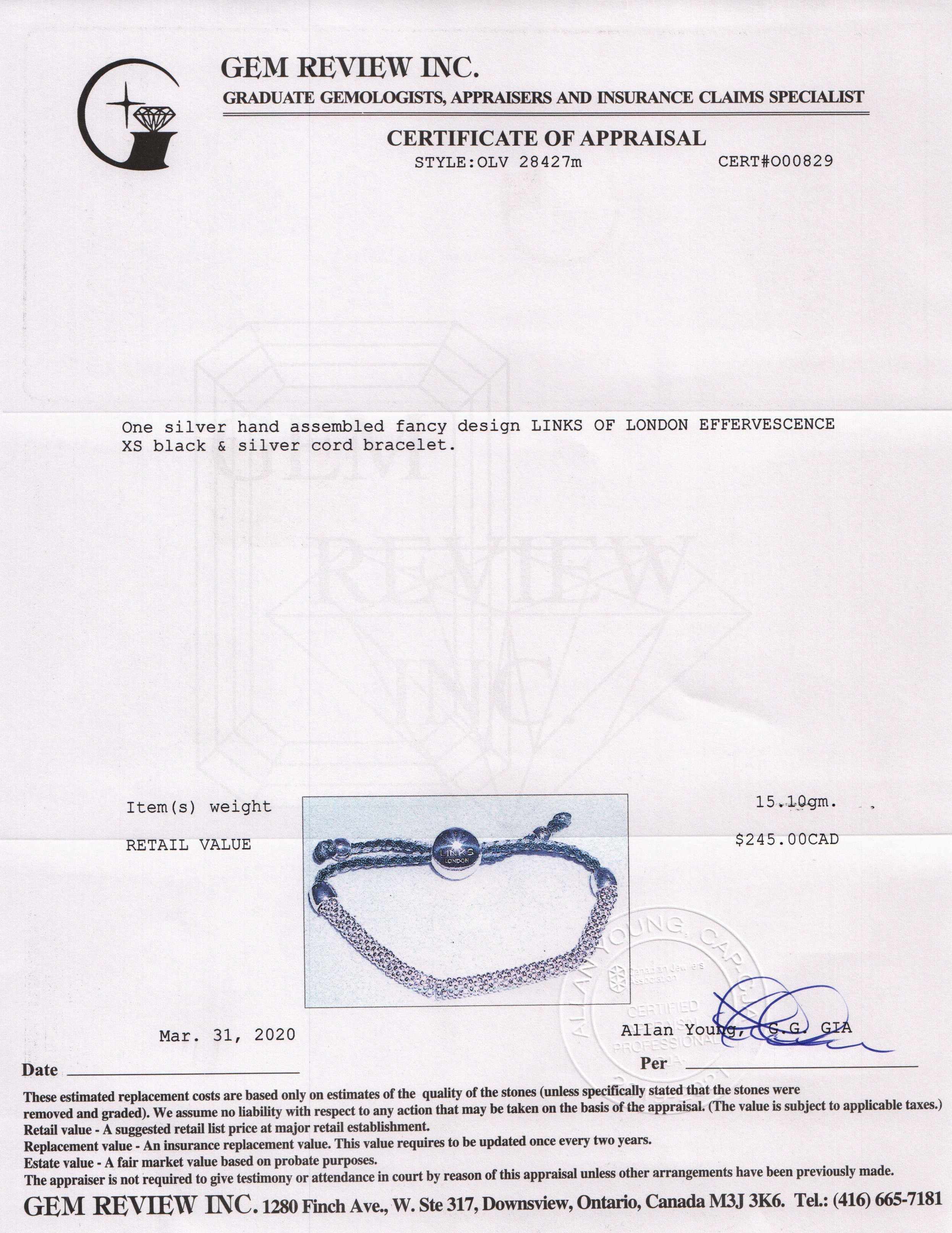 Links of London Effervescence XS Cord Bracelet