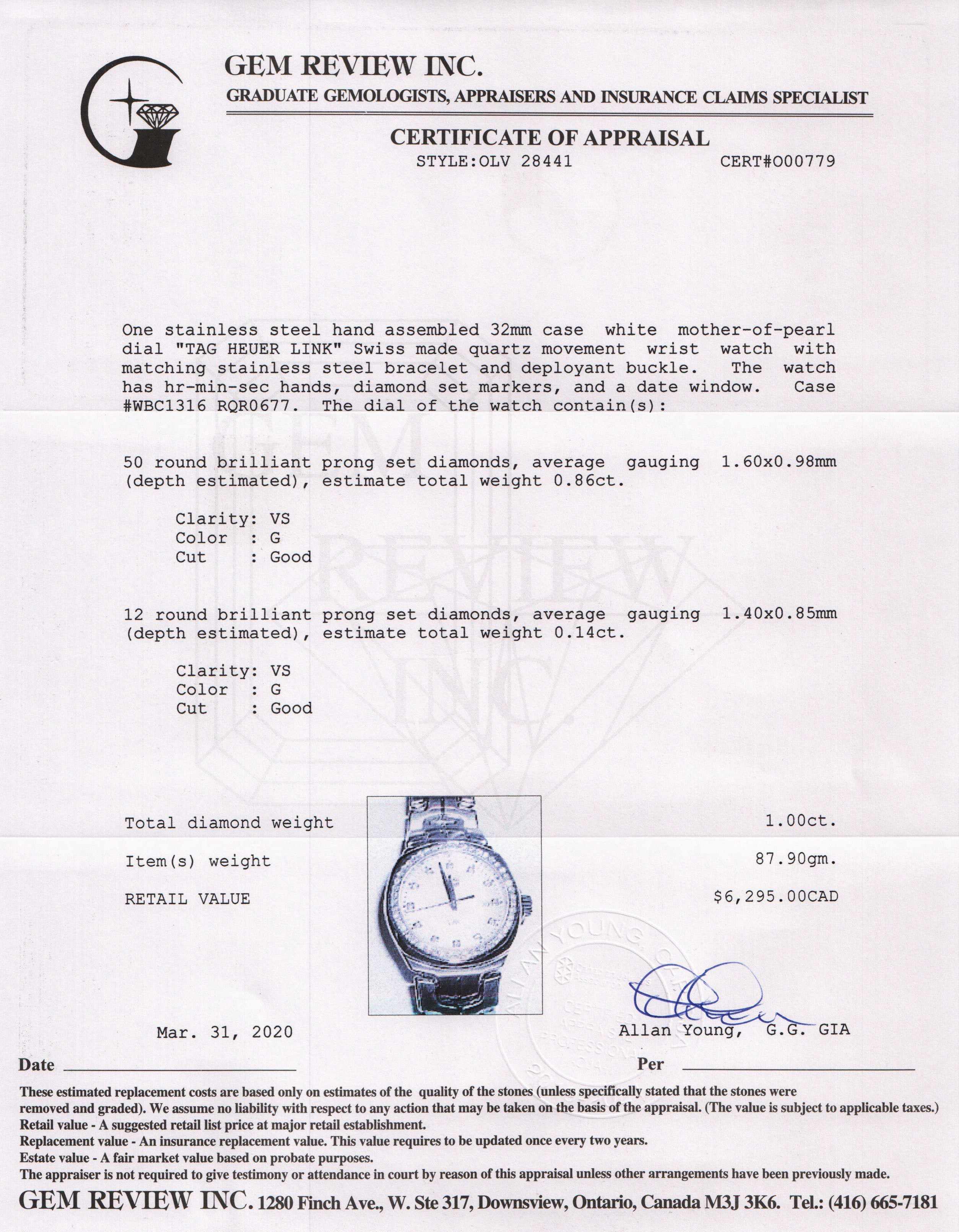 Tag Heuer Link Watch w/ Box