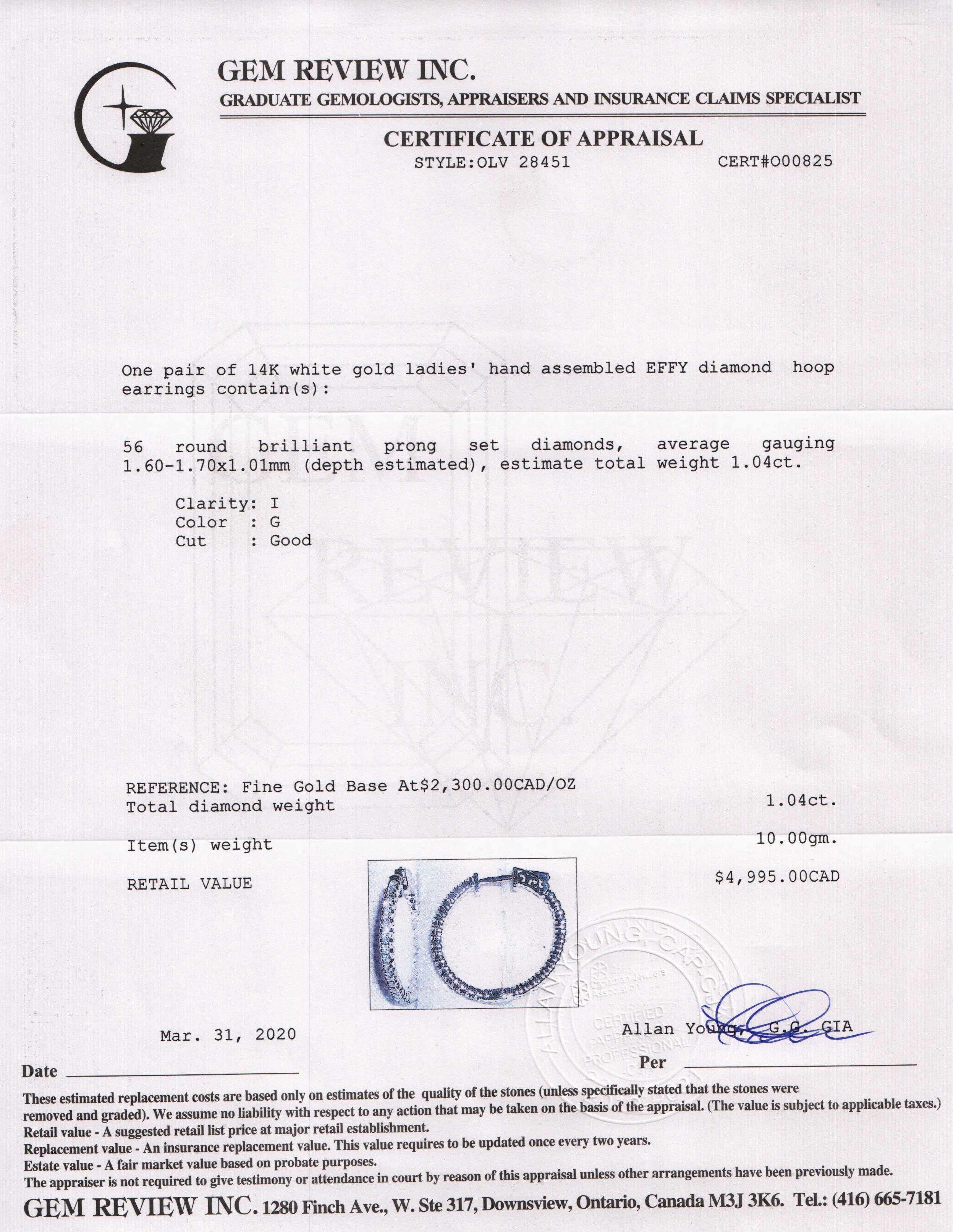 Effy Diamond Hoop Earrings