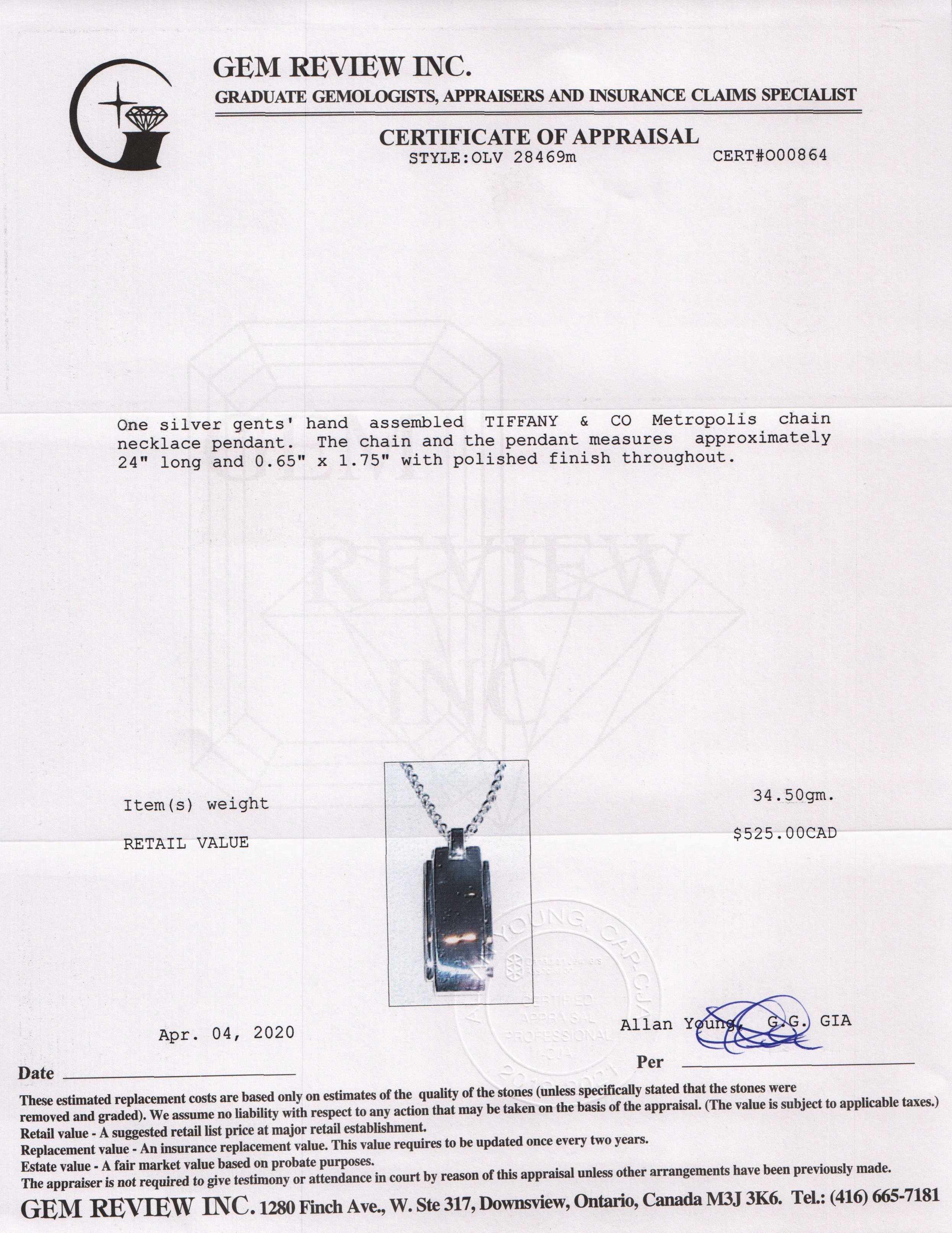 Tiffany & Co. Metropolis Pendant Necklace