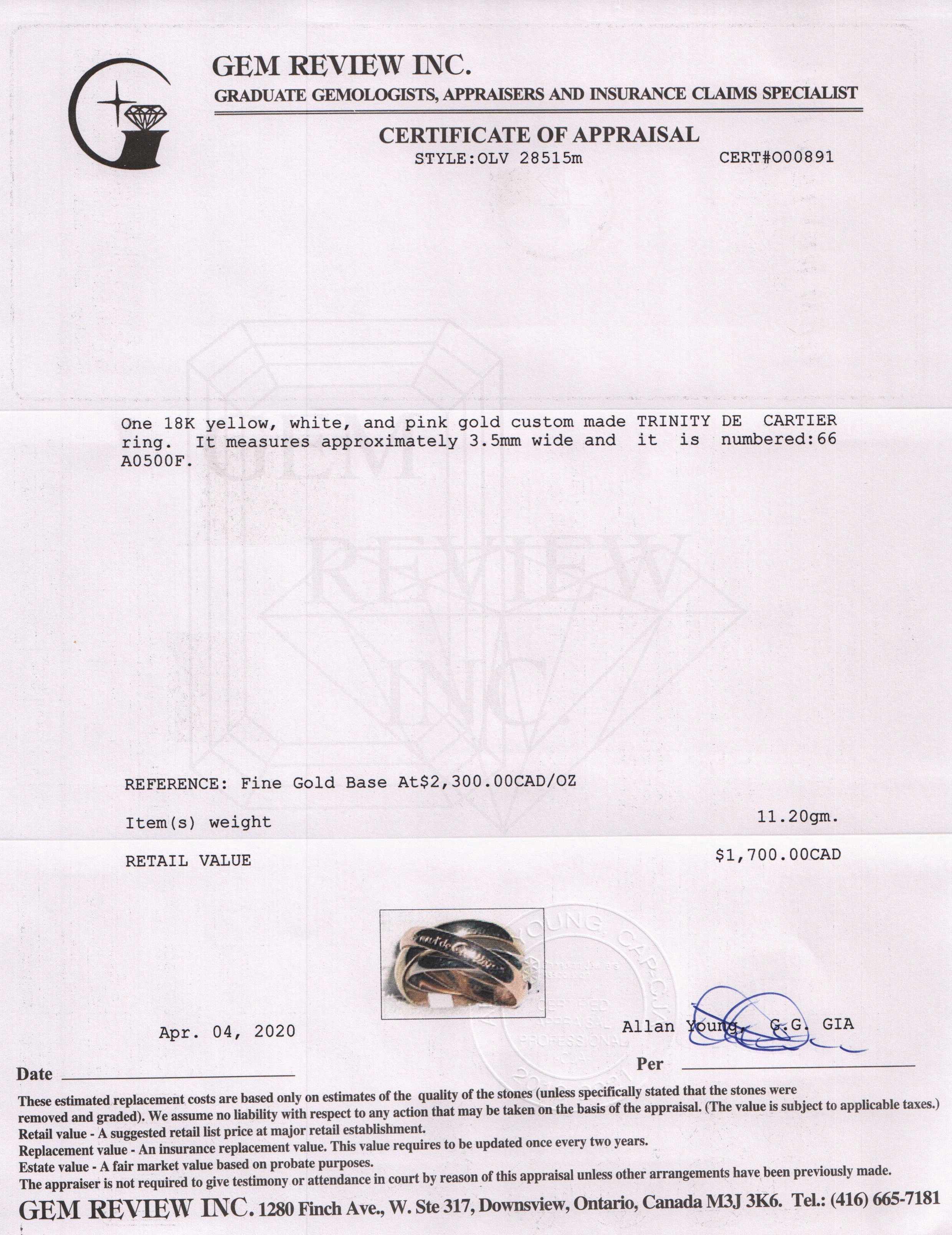 Cartier Classic Trinity Rolling Ring