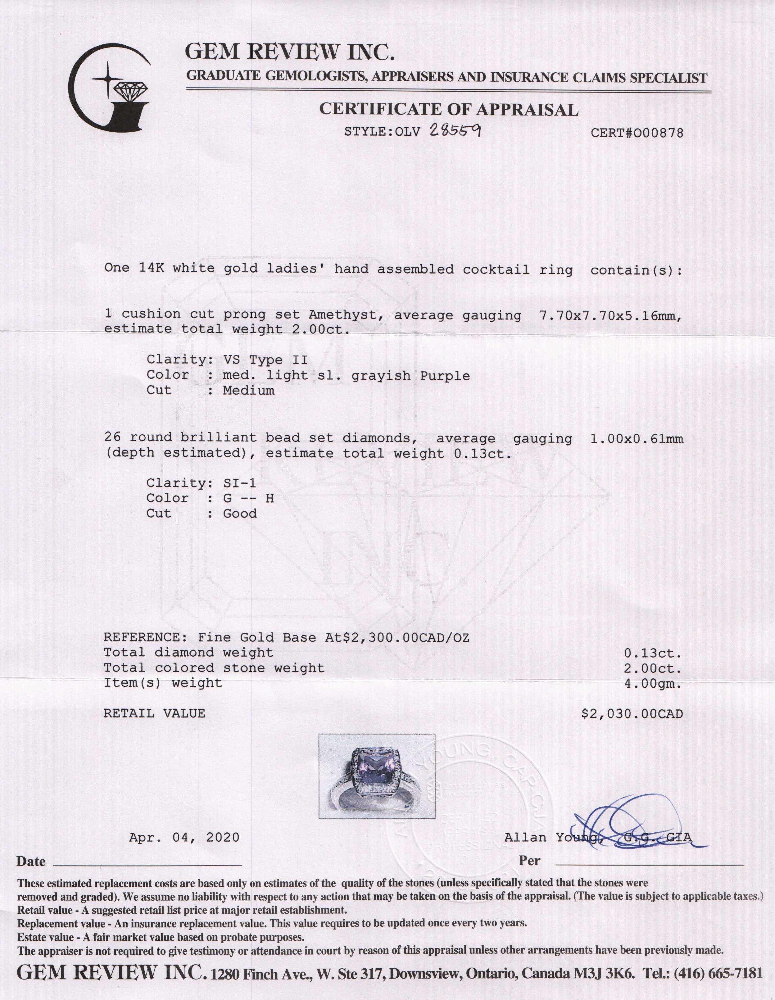 Amethyst and Diamond Cocktail Ring