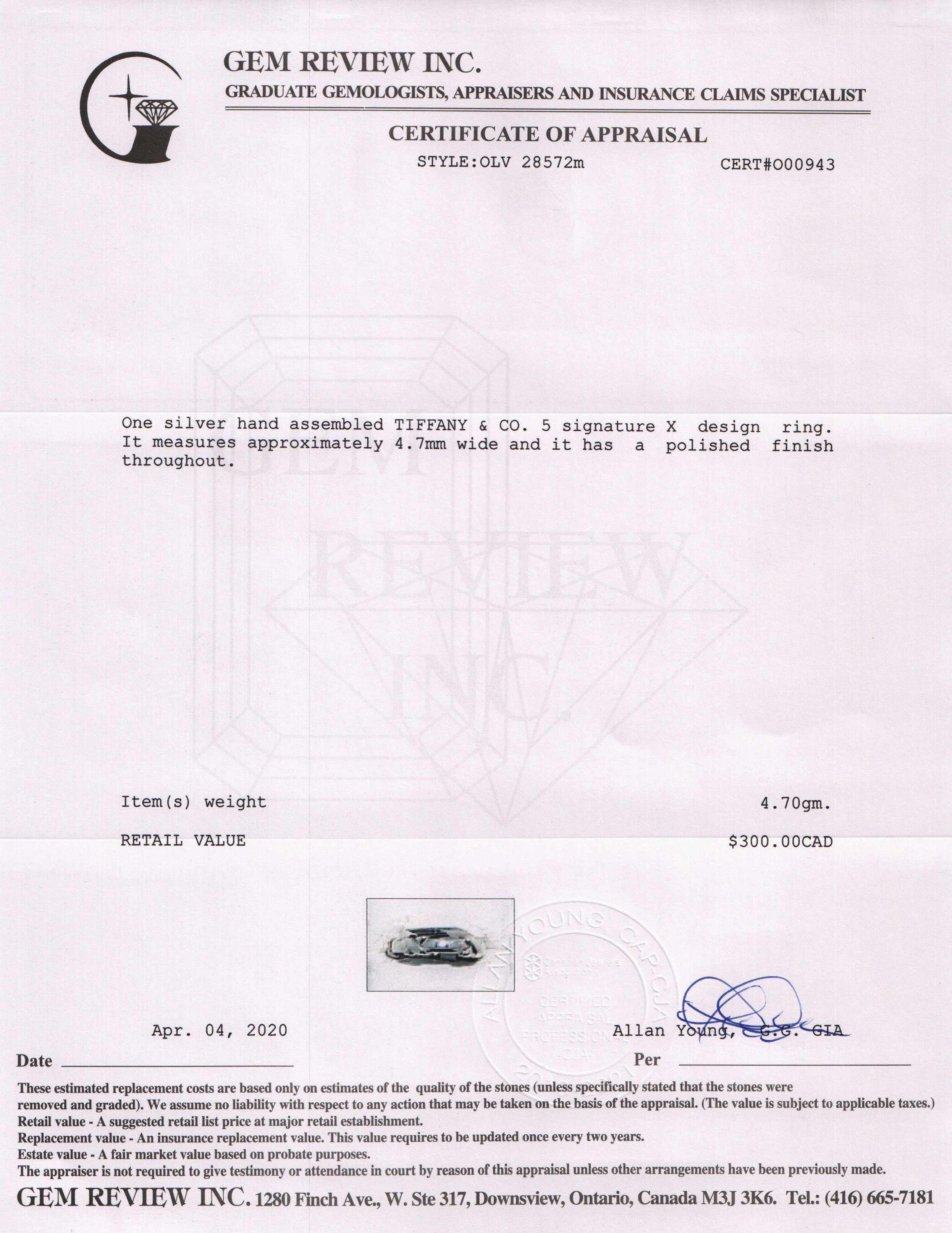 Tiffany & Co. X Band Ring