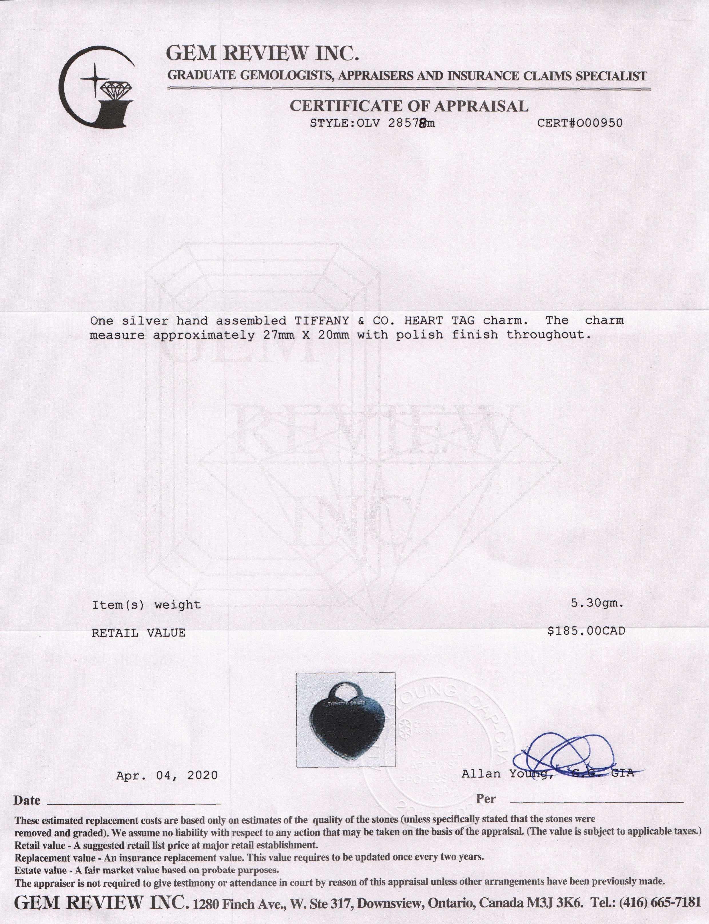 Tiffany & Co. Heart Tag Charm