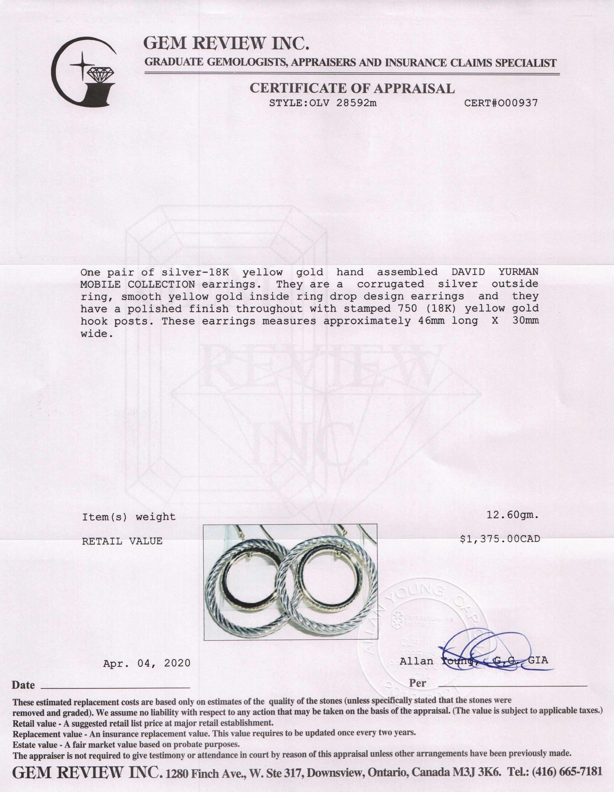 David Yurman Two-Tone Mobile Circles Hoop Earrings